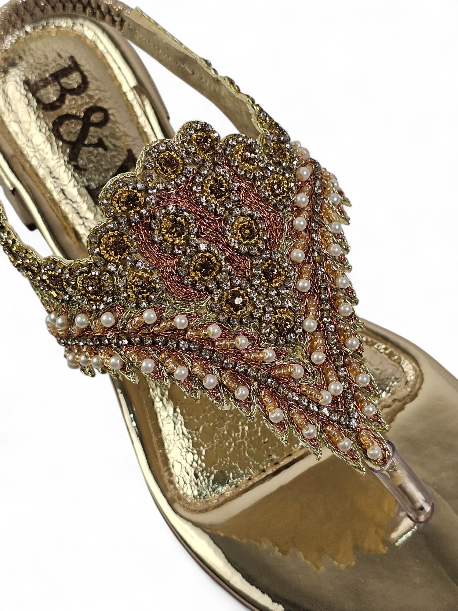 Sandália 9572 Dourado Com Salto Bloco 3cm