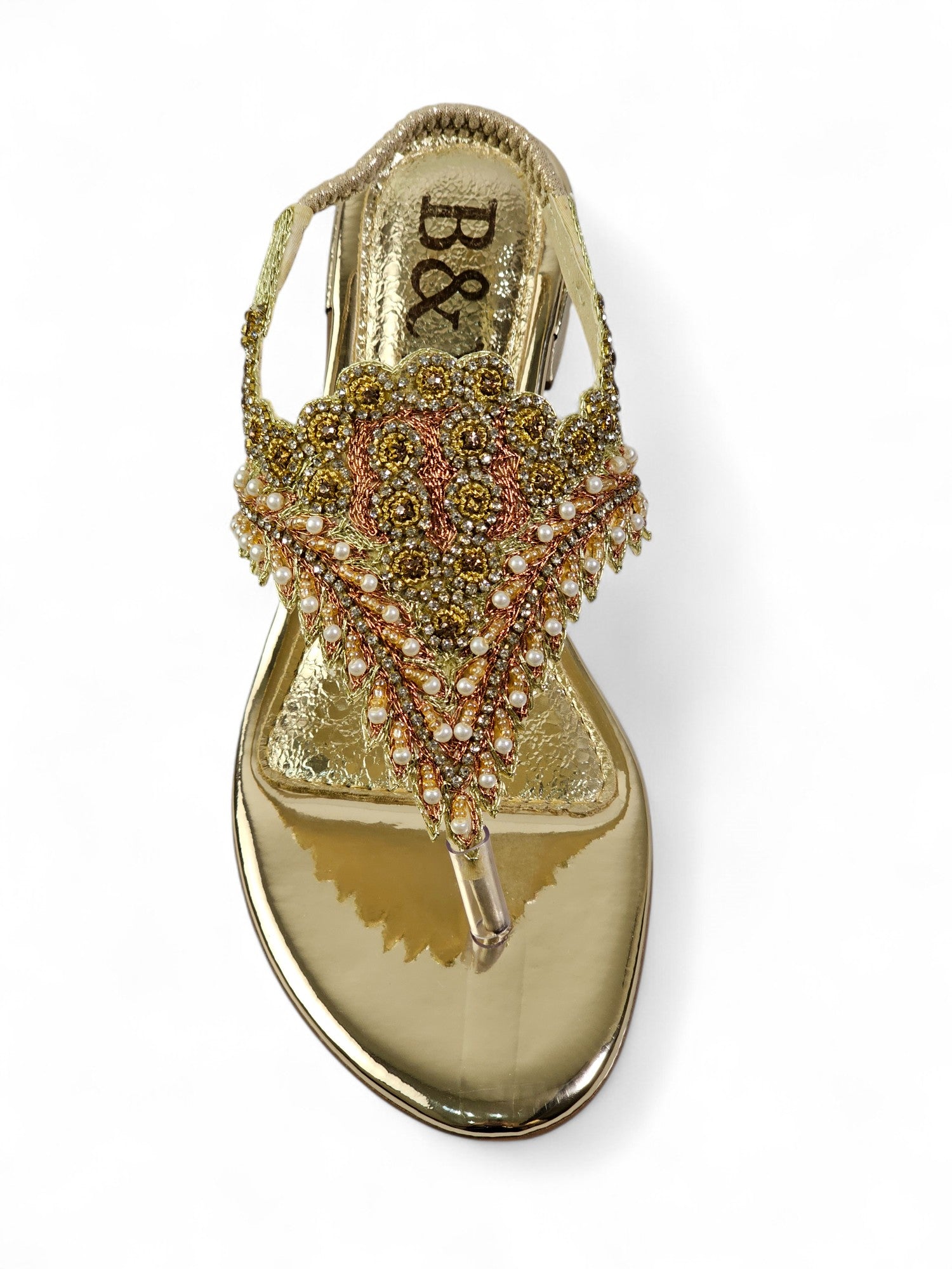 Sandália 9572 Dourado Com Salto Bloco 3cm