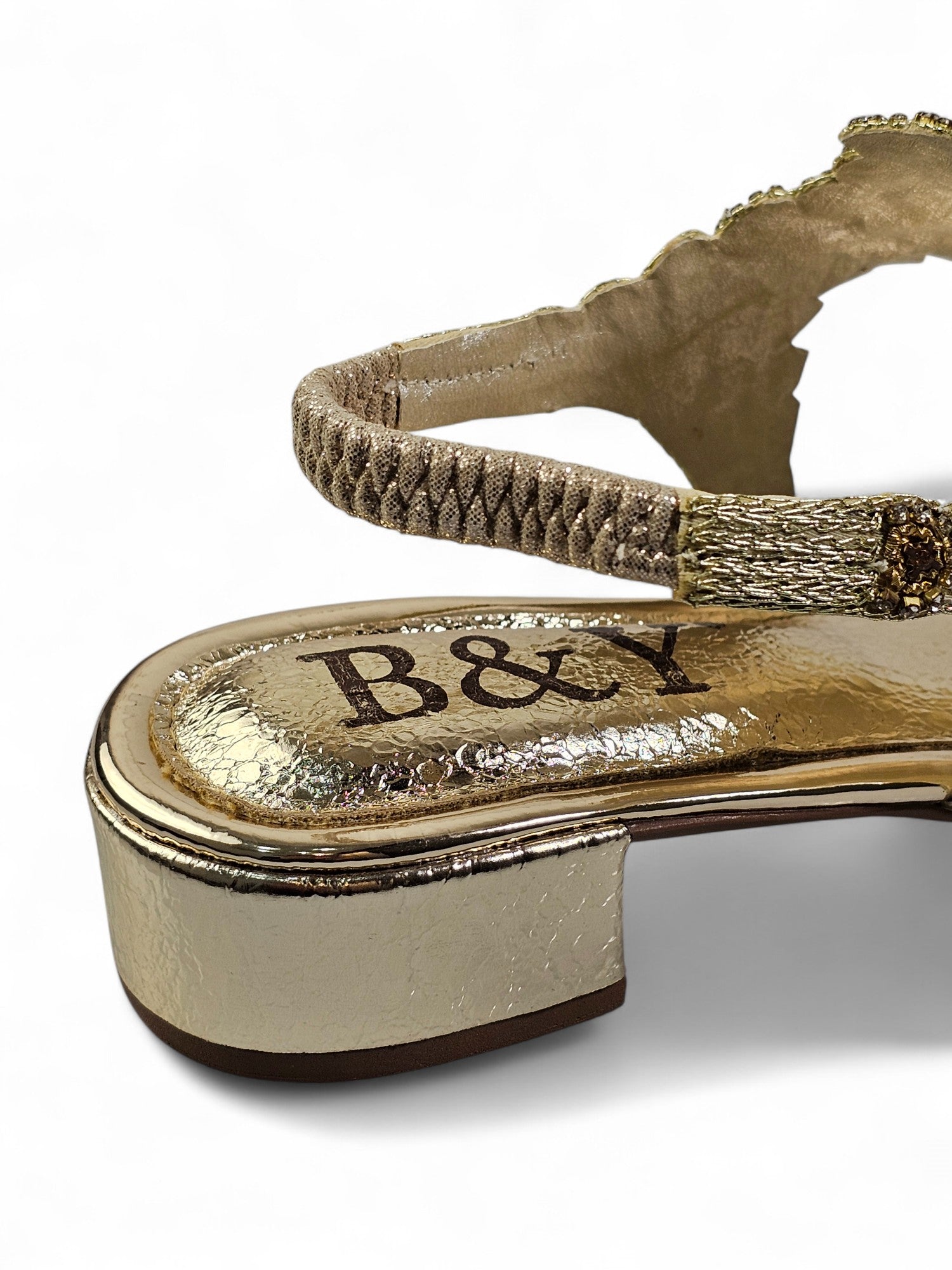 Sandália 9572 Dourado Com Salto Bloco 3cm