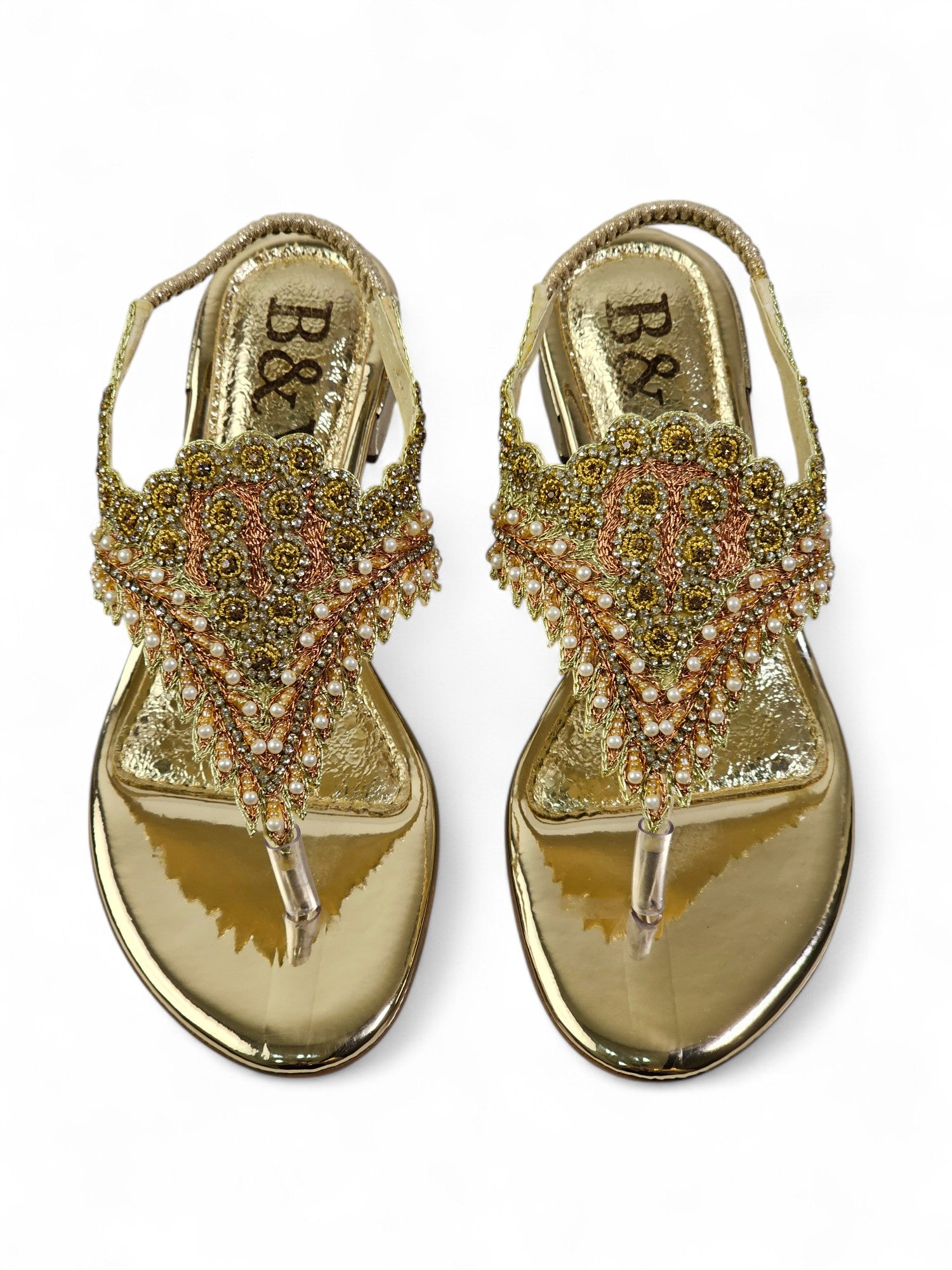 Sandália 9572 Dourado Com Salto Bloco 3cm