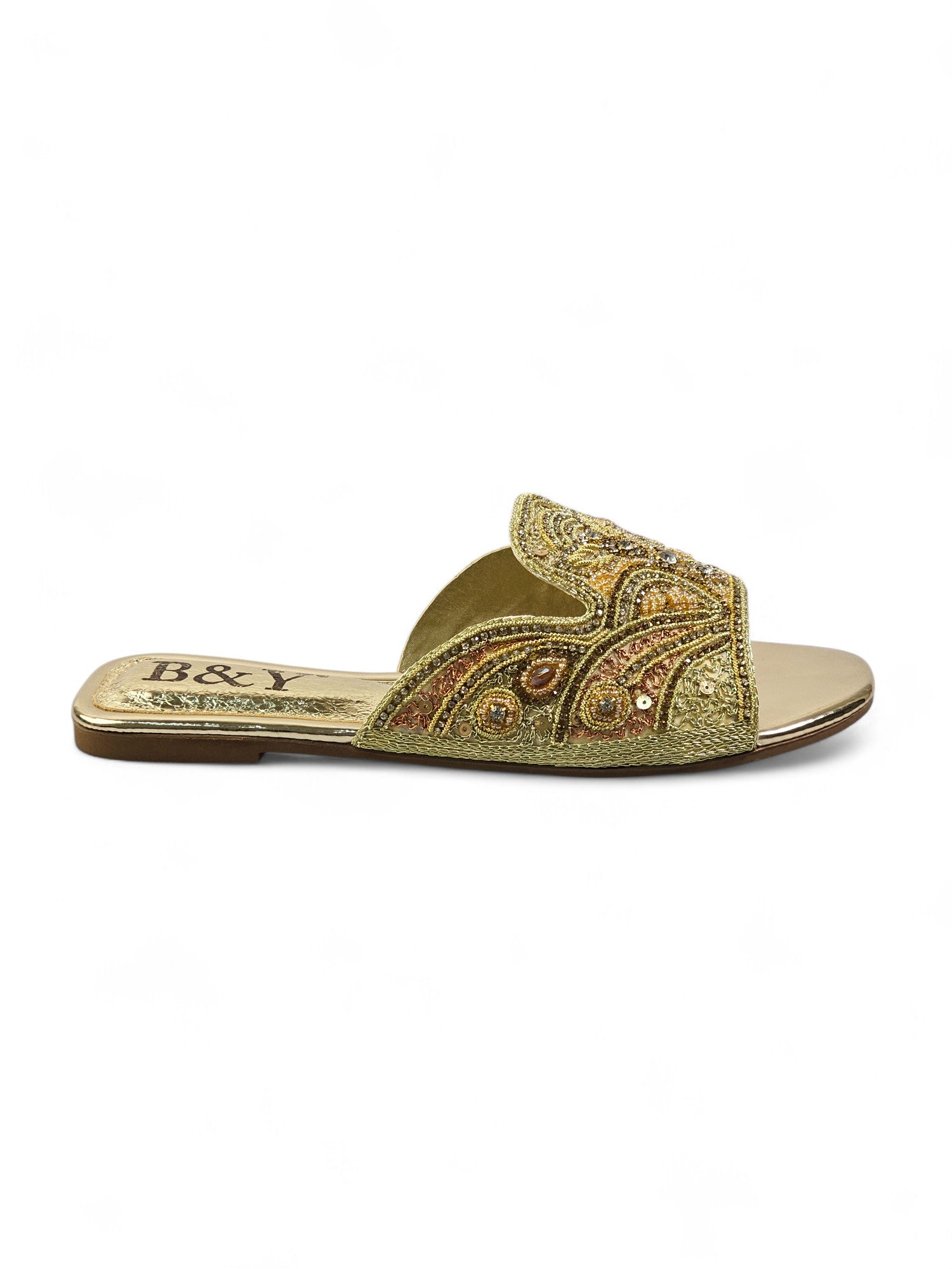Tamanco 9115 Dourado Sem Salto