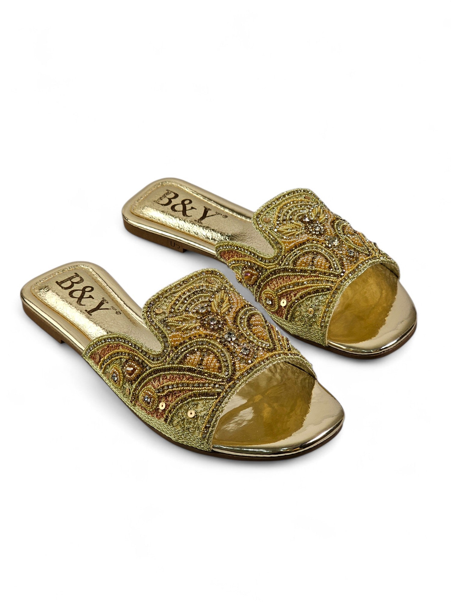 Tamanco 9115 Dourado Sem Salto