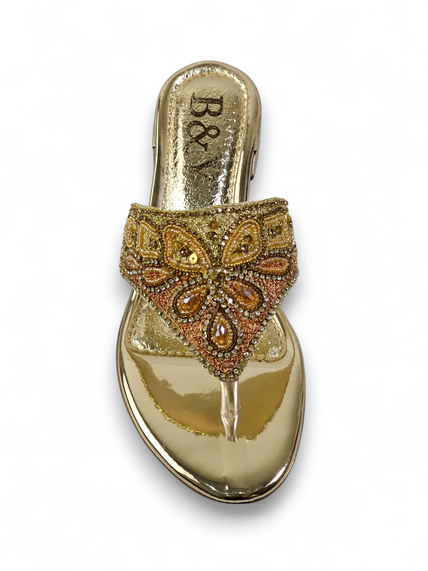 Chinelo 9628 Dourado Salto Bloco