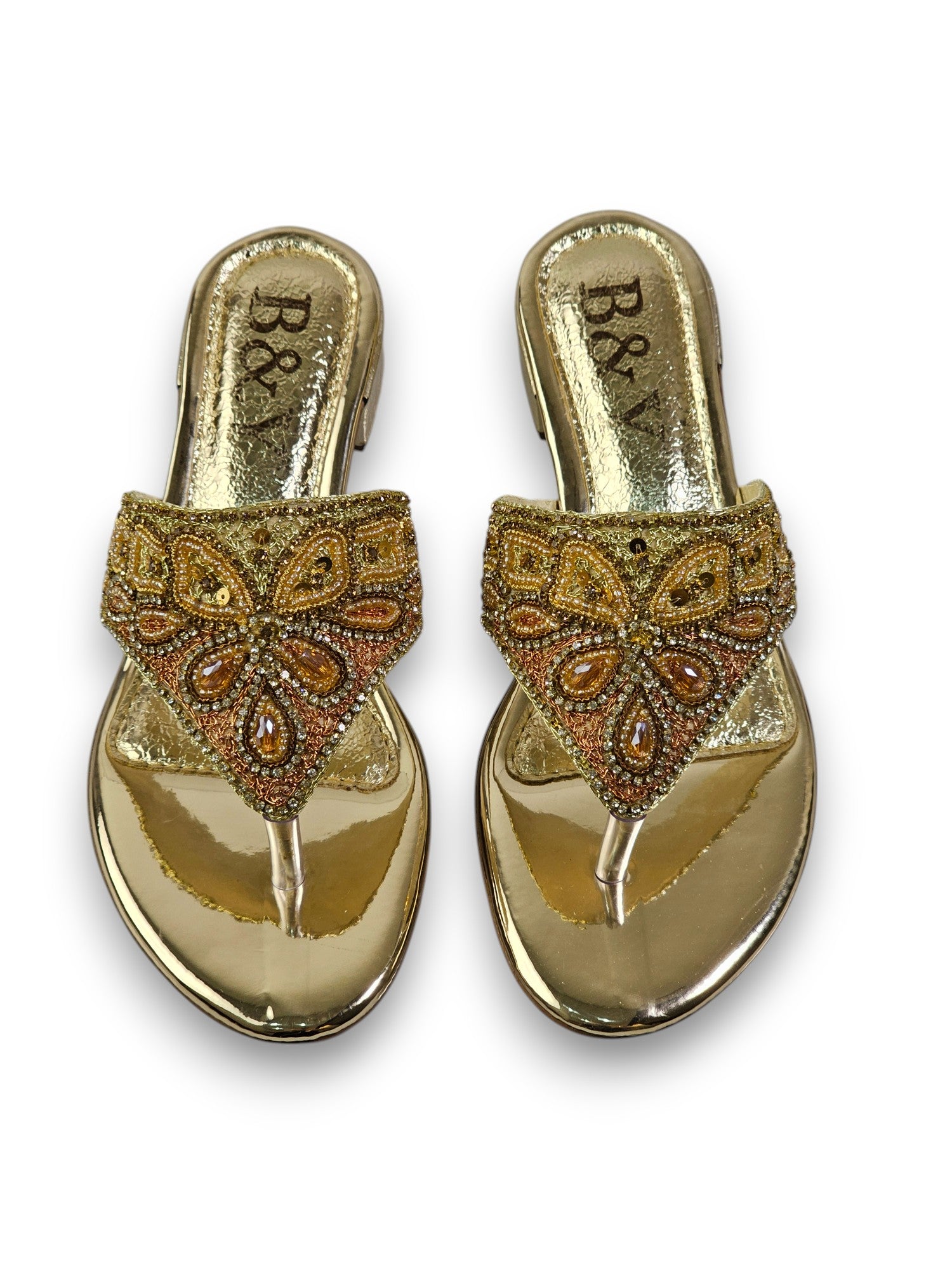 Chinelo 9628 Dourado Salto Bloco