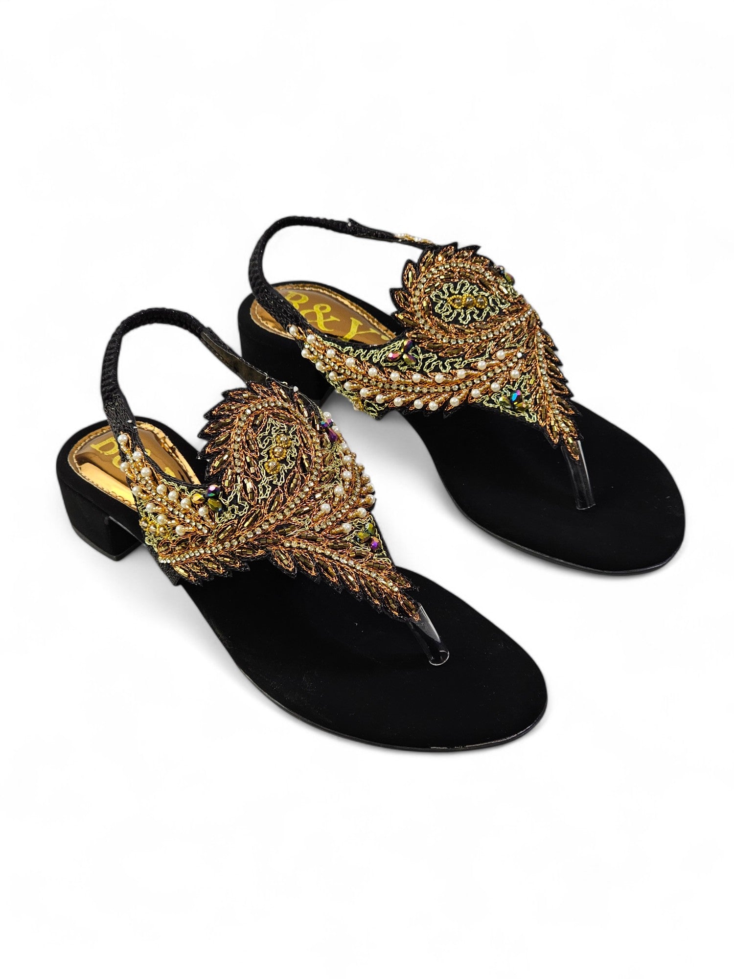 Sandália 9767 Preto  Com Salto Bloco