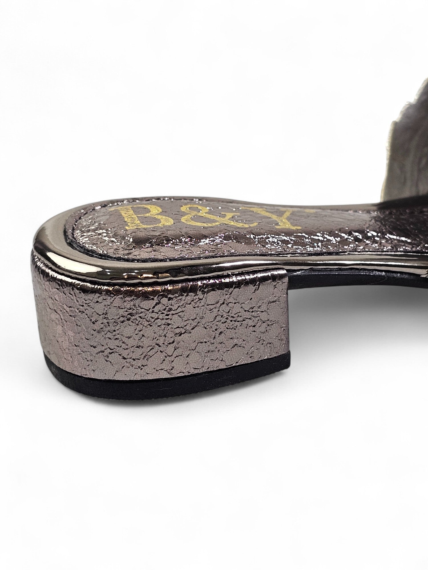 Tamanco 9516 Prata Salto Bloco