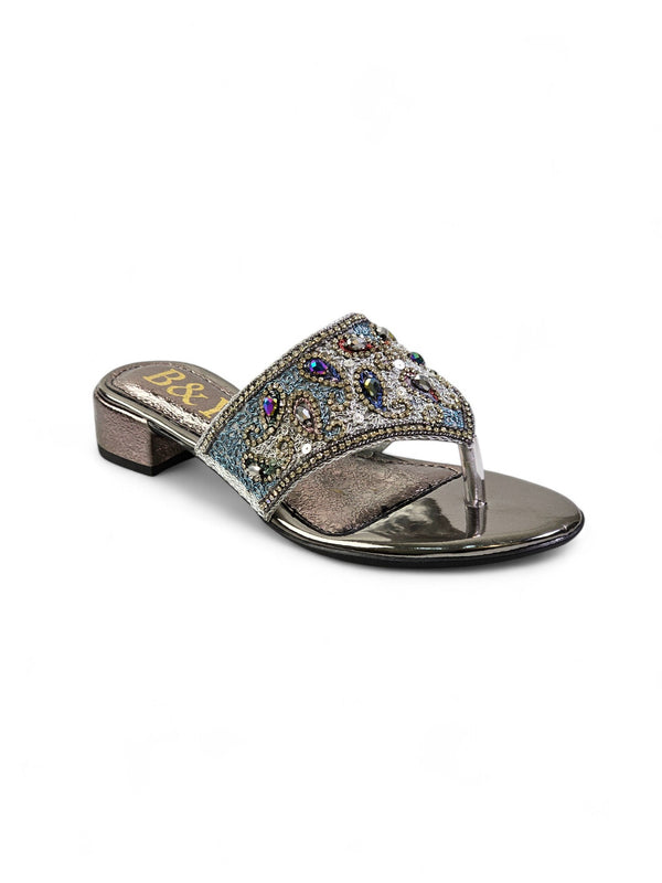 Chinelo 9441 Prata Salto Bloco