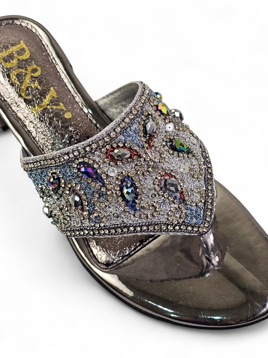 Chinelo 9441 Prata Salto Bloco