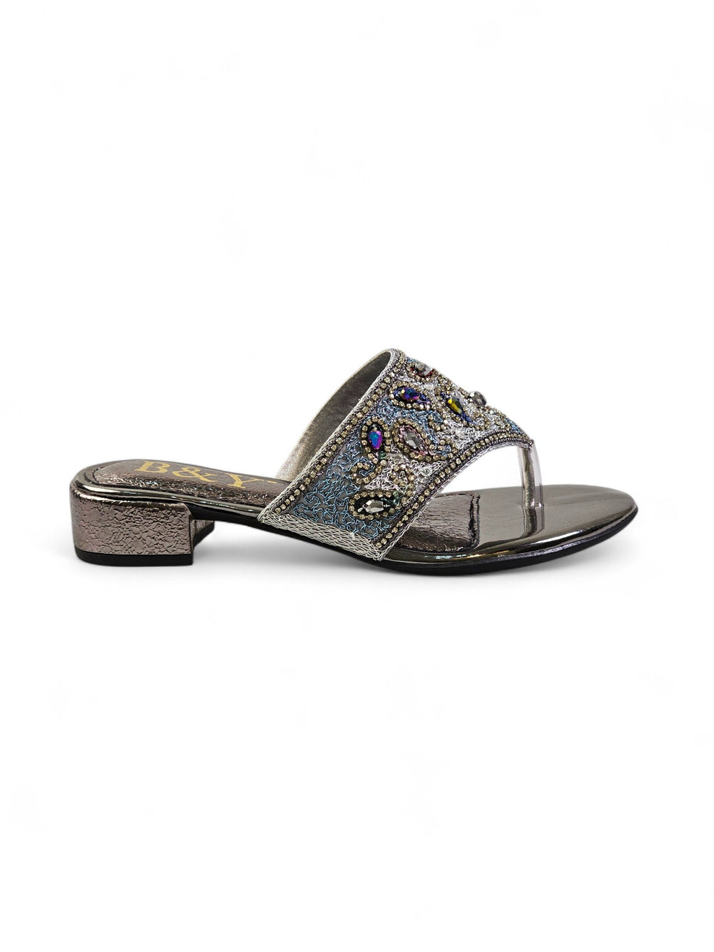 Chinelo 9441 Prata Salto Bloco