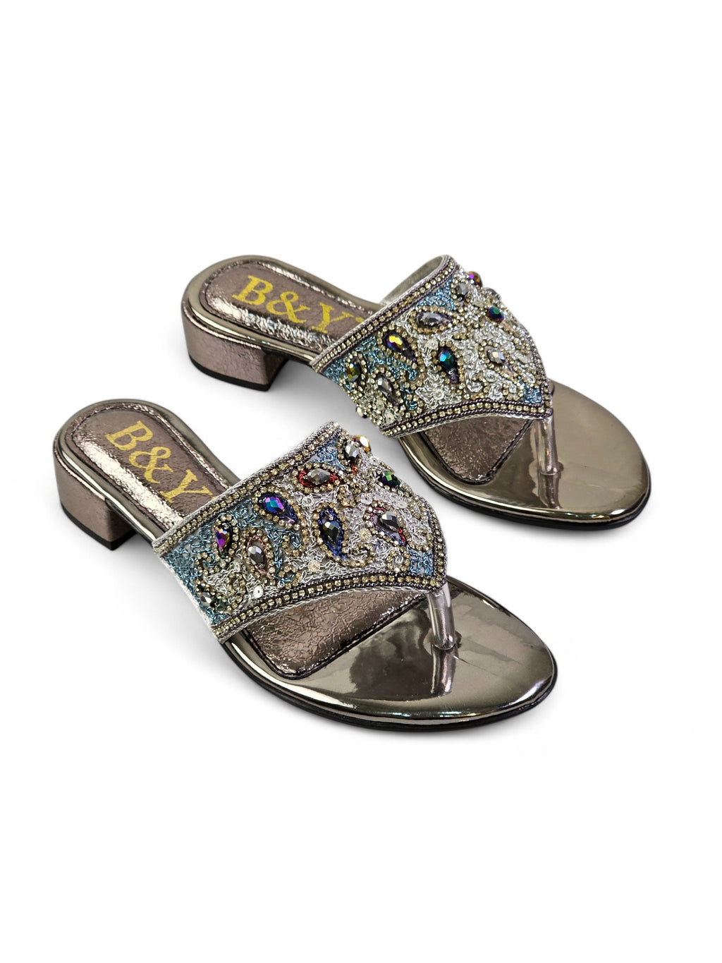 Chinelo 9441 Prata Salto Bloco