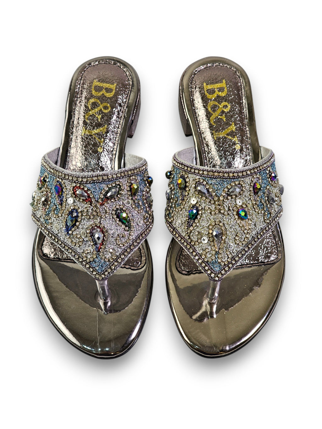Chinelo 9441 Prata Salto Bloco