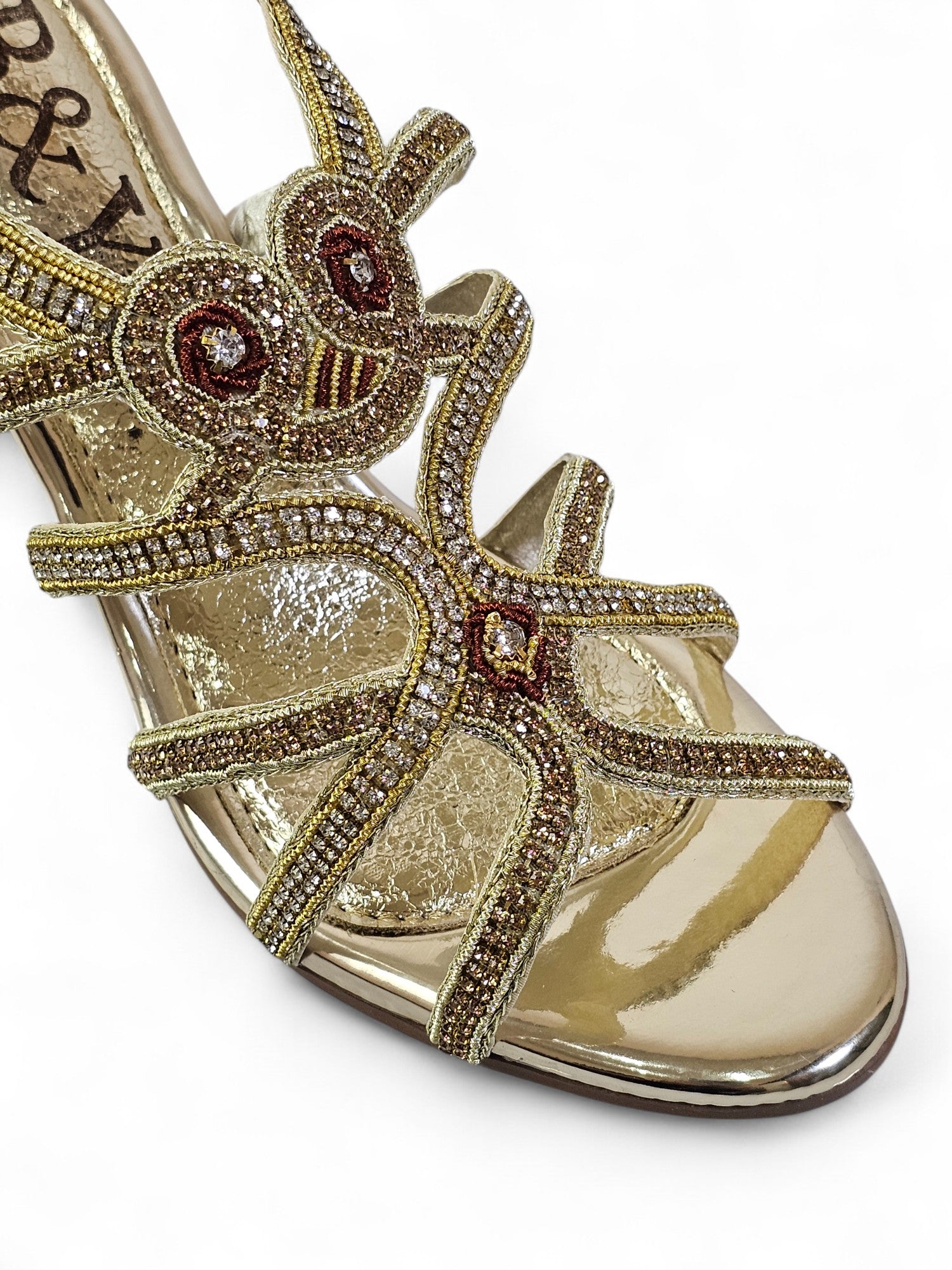 Sandália 9722 Dourado Salto Médio