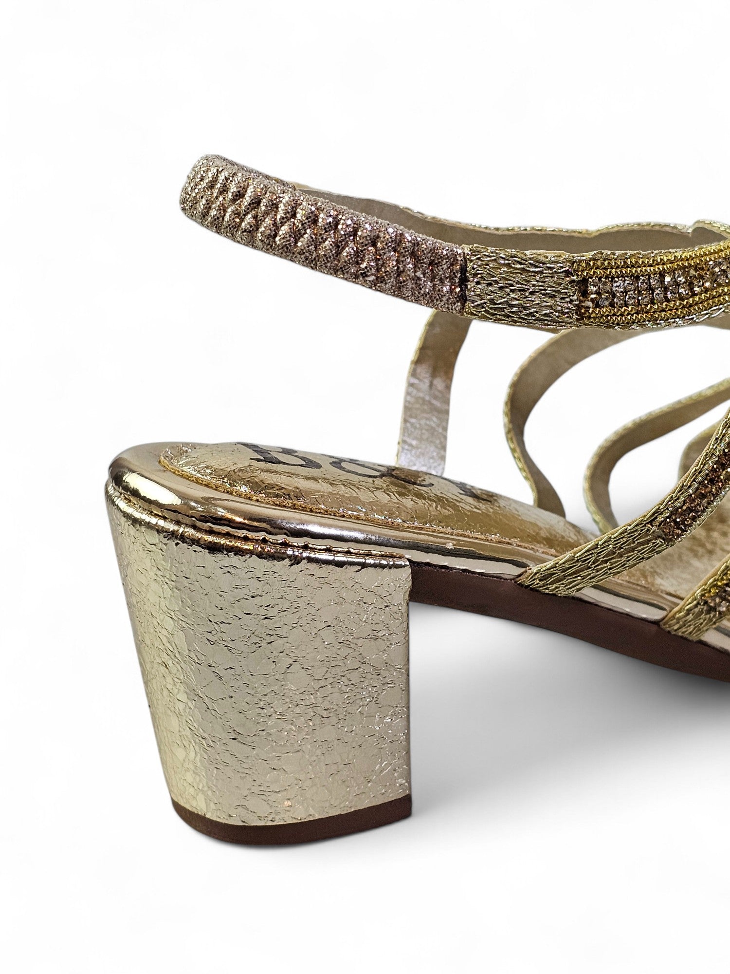 Sandália 9722 Dourado Salto Médio