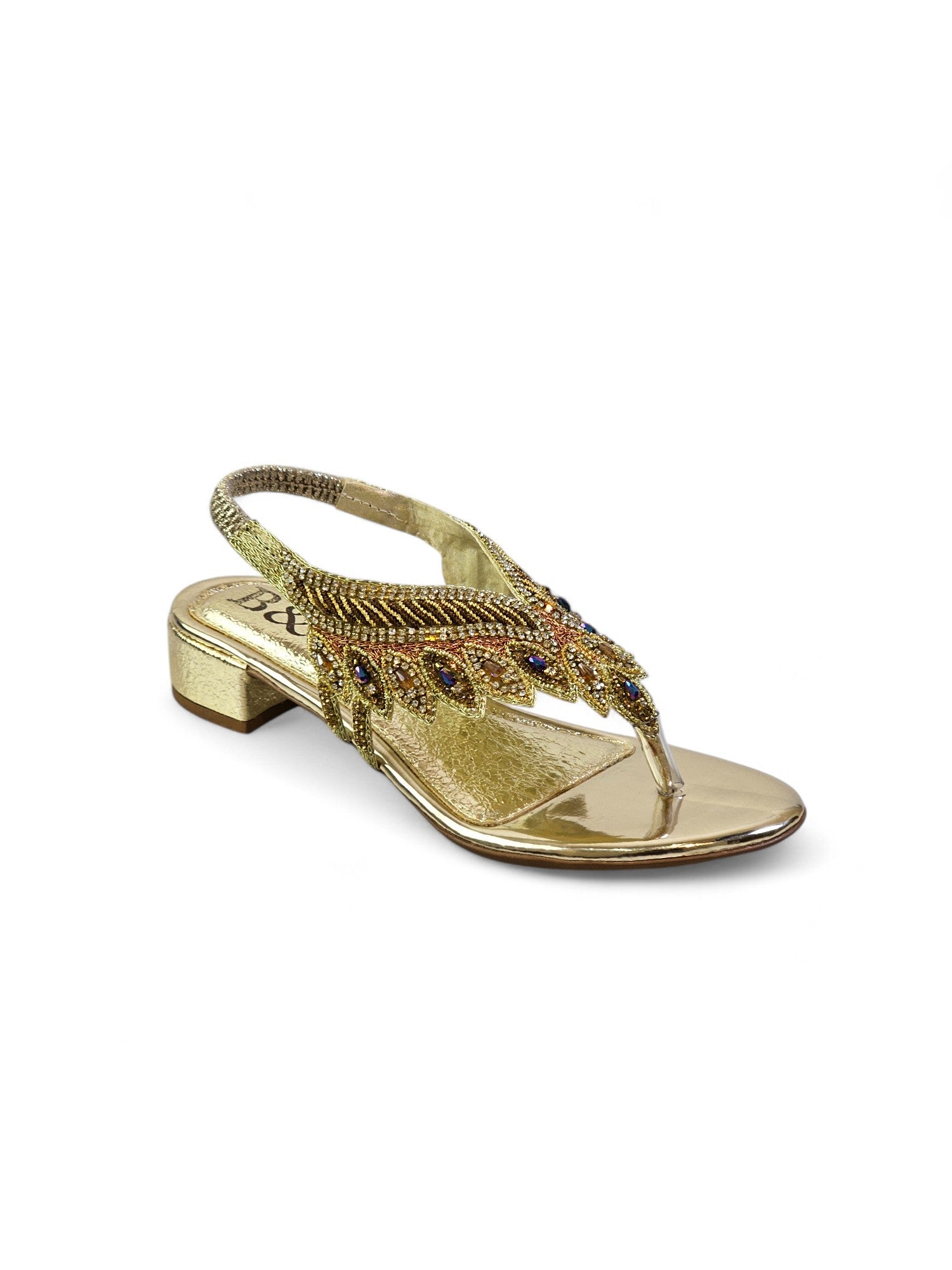 Sandália 9709 Dourado Salto Bloco