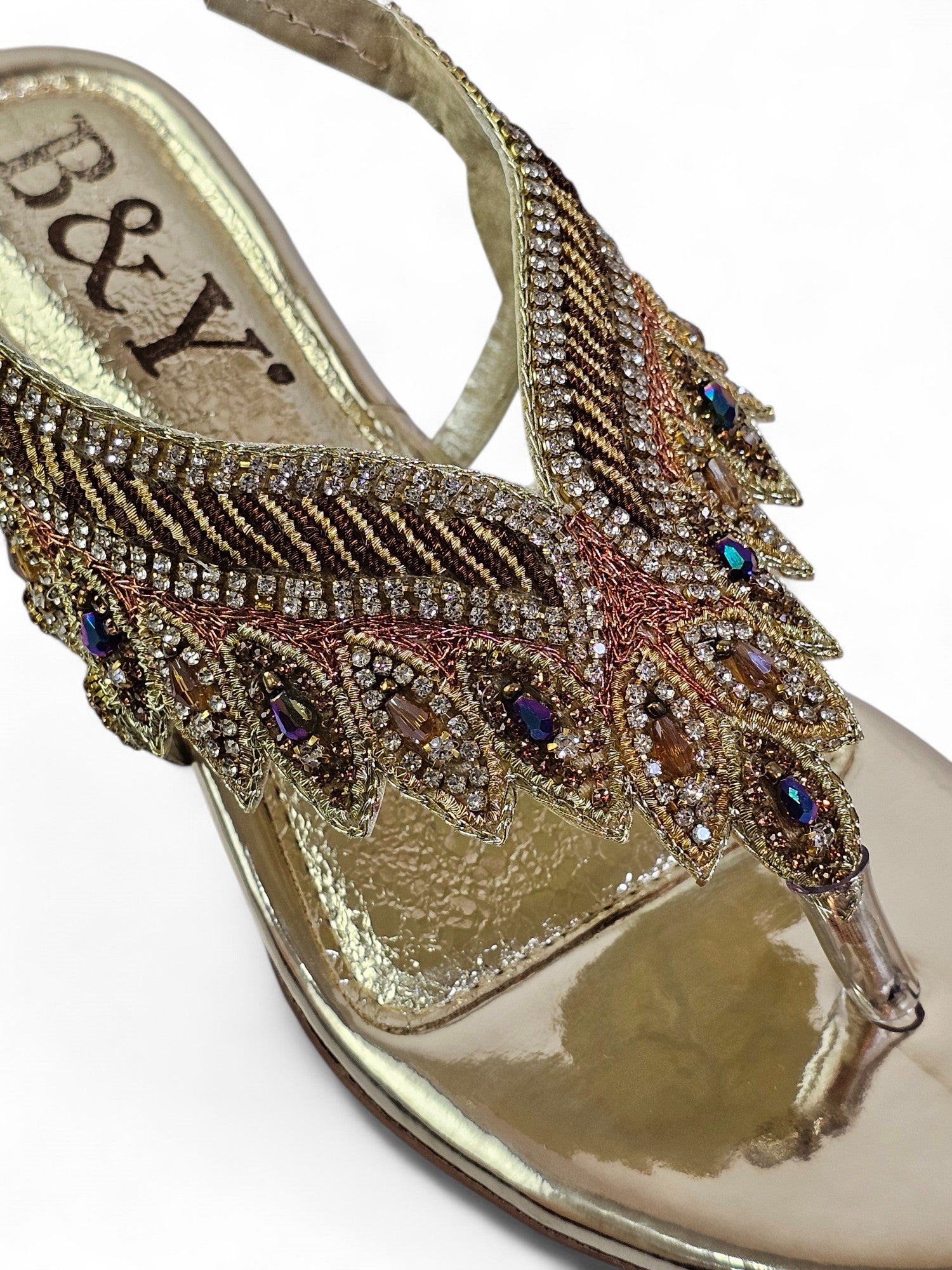 Sandália 9709 Dourado Salto Bloco