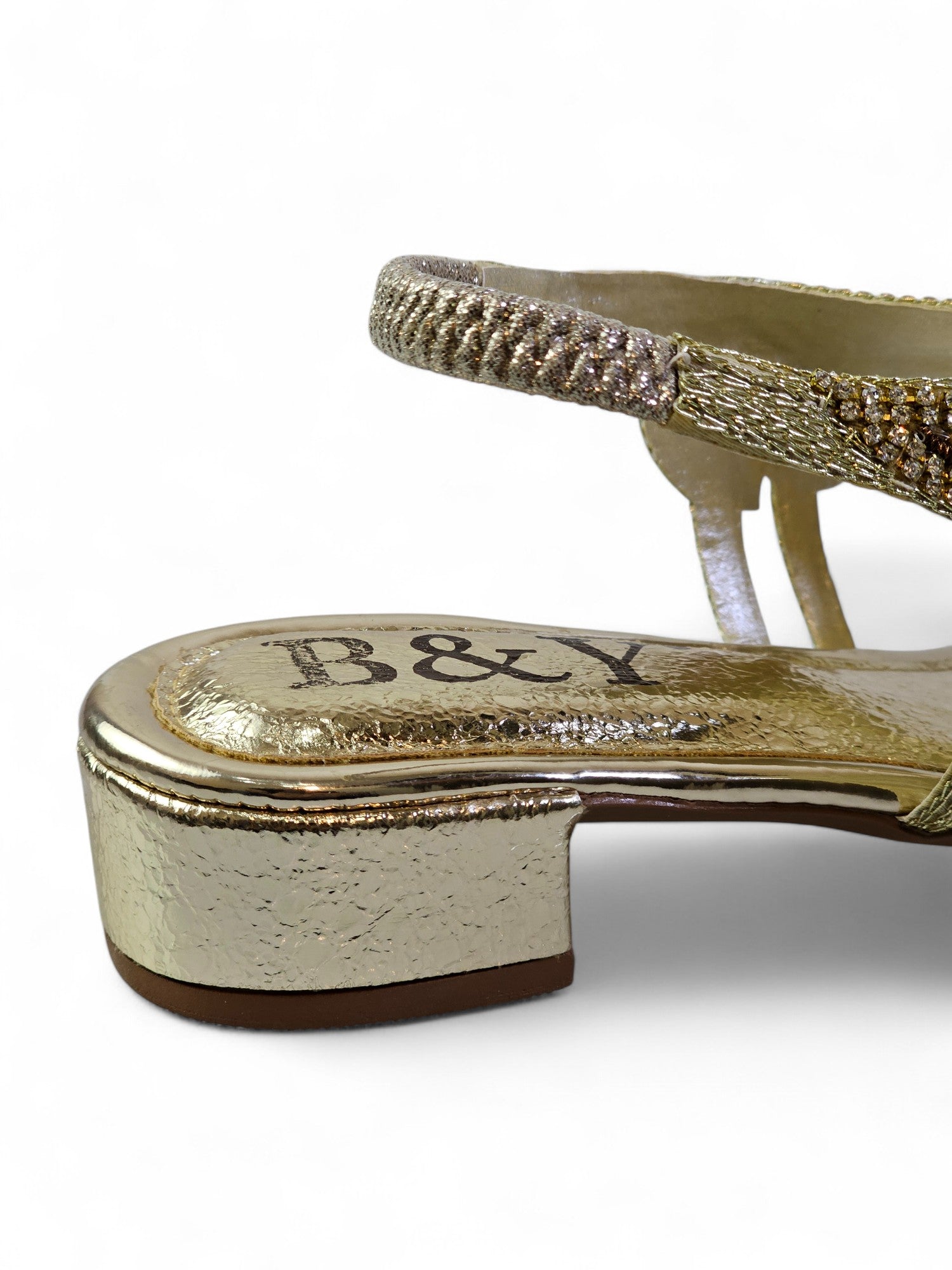 Sandália 9709 Dourado Salto Bloco