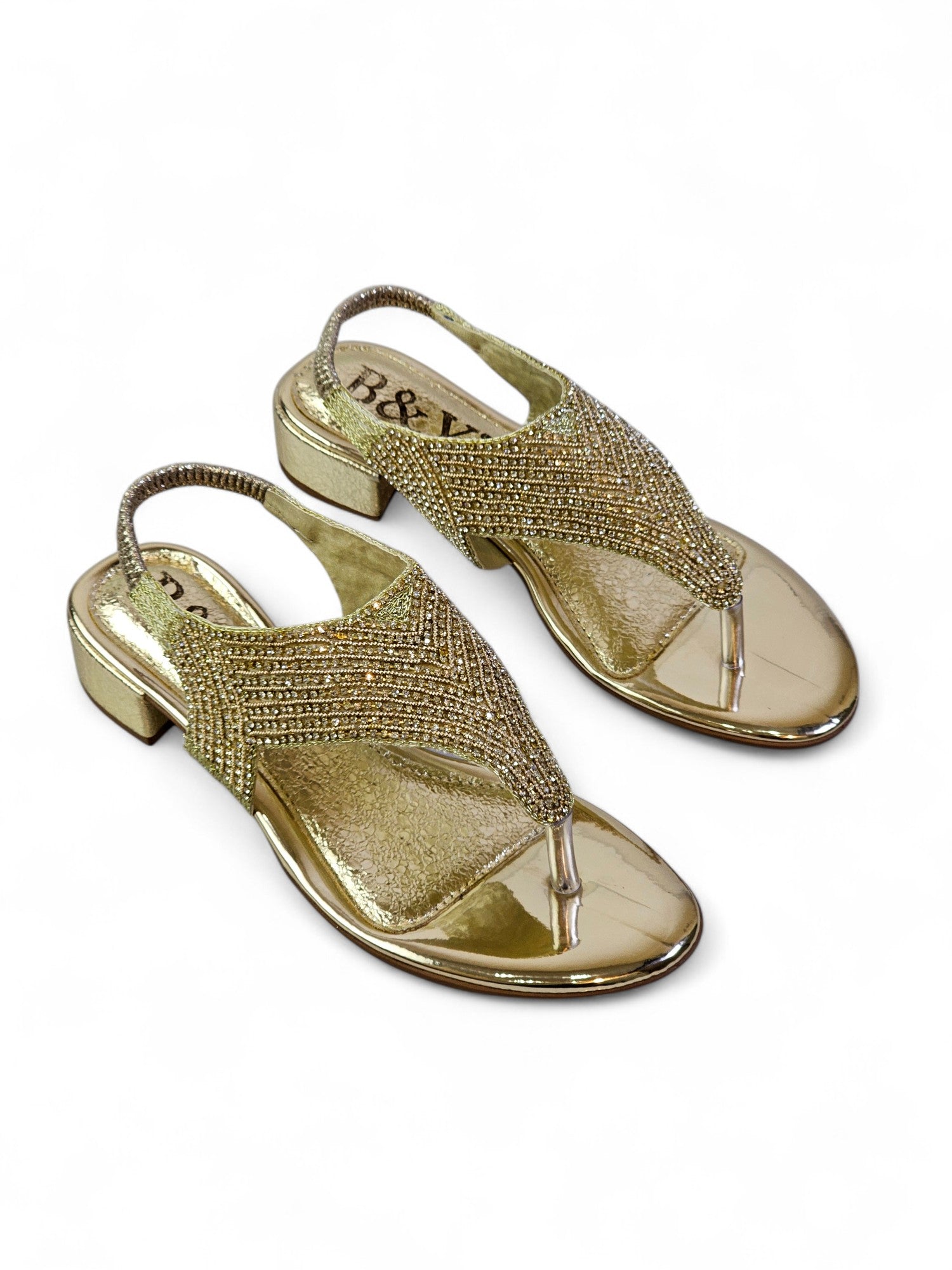 Sandália 6014 Dourado Salto Bloco