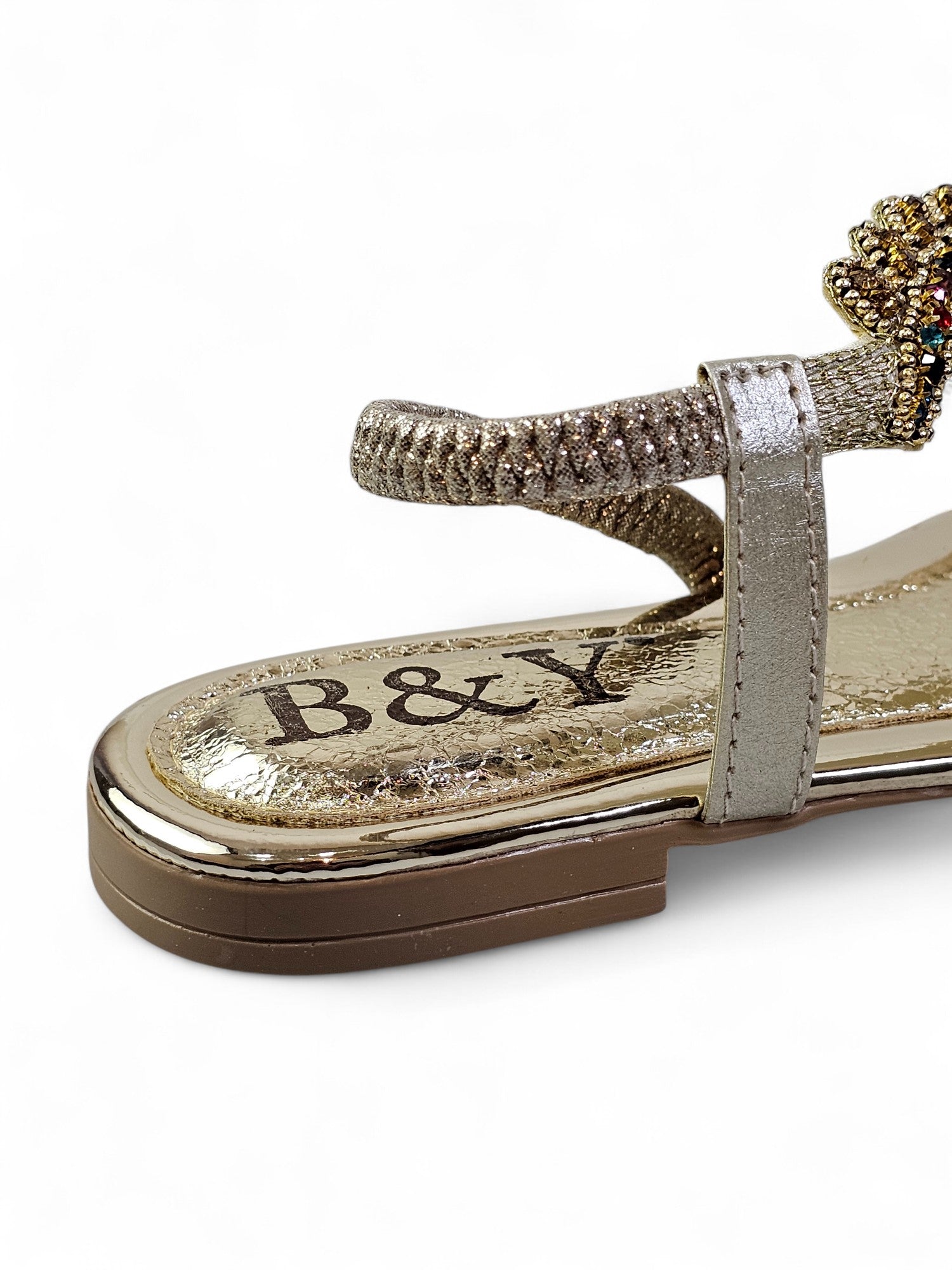 Sandália 8018 Dourado Colorido Sem Salto