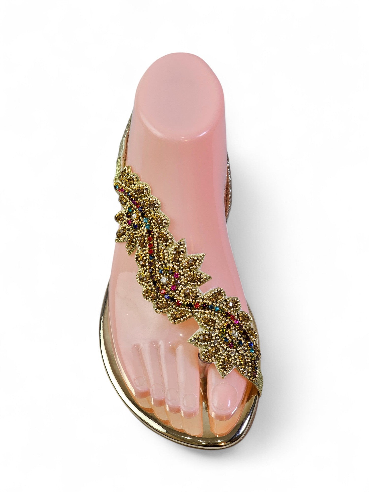 Sandália 8018 Dourado Colorido Sem Salto