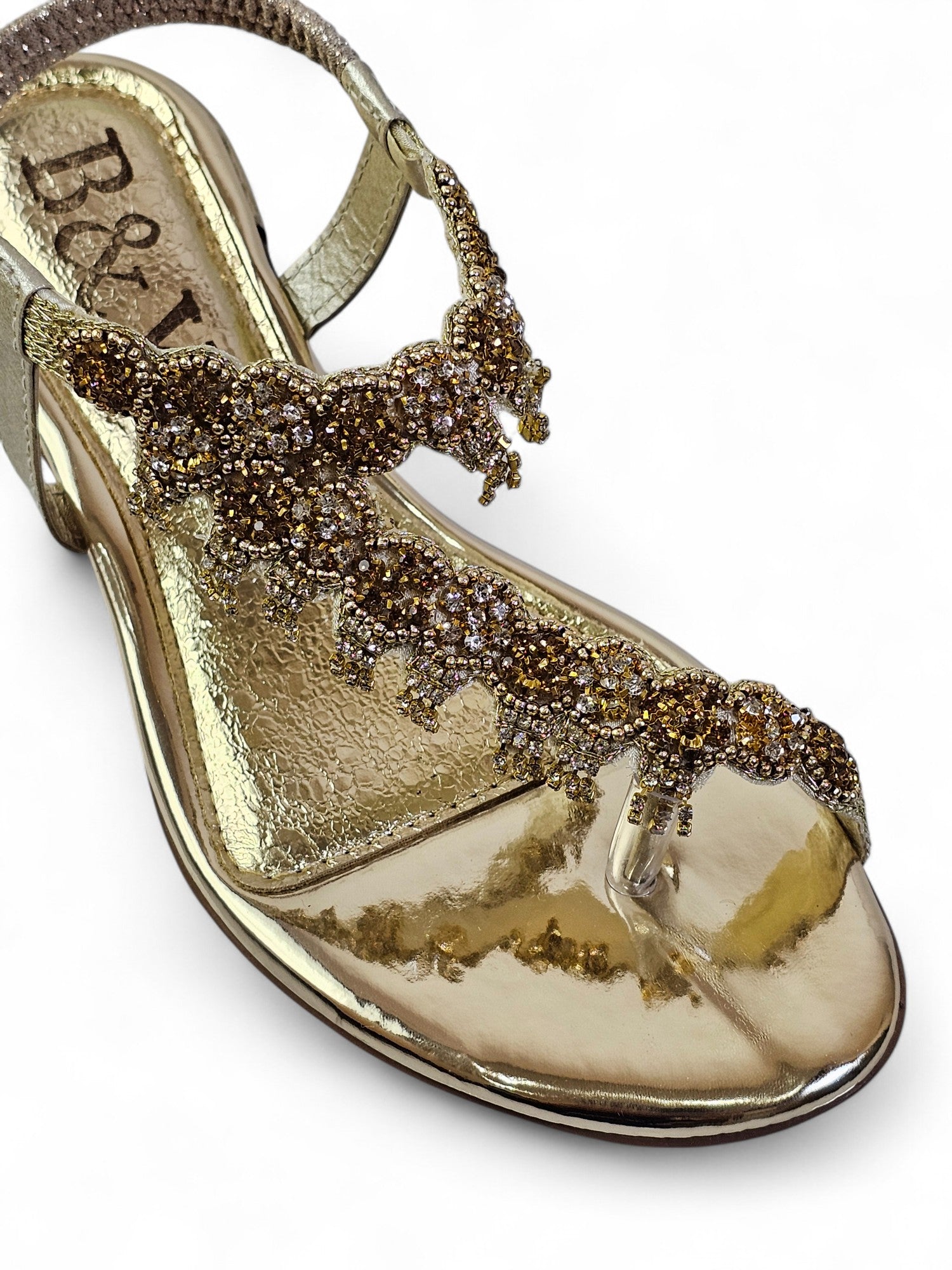 Sandália 9139 Dourado Salto Bloco