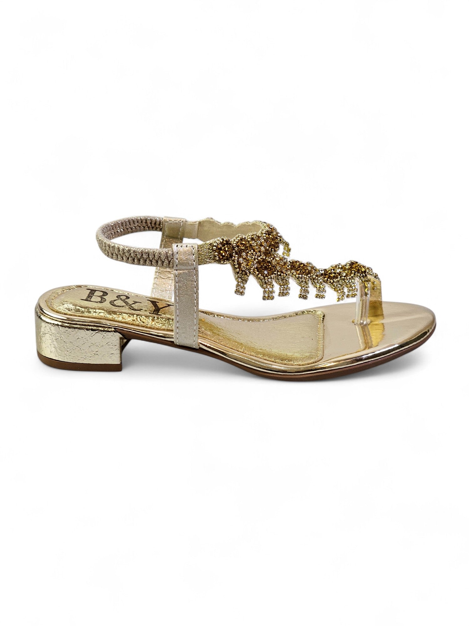 Sandália 9139 Dourado Salto Bloco