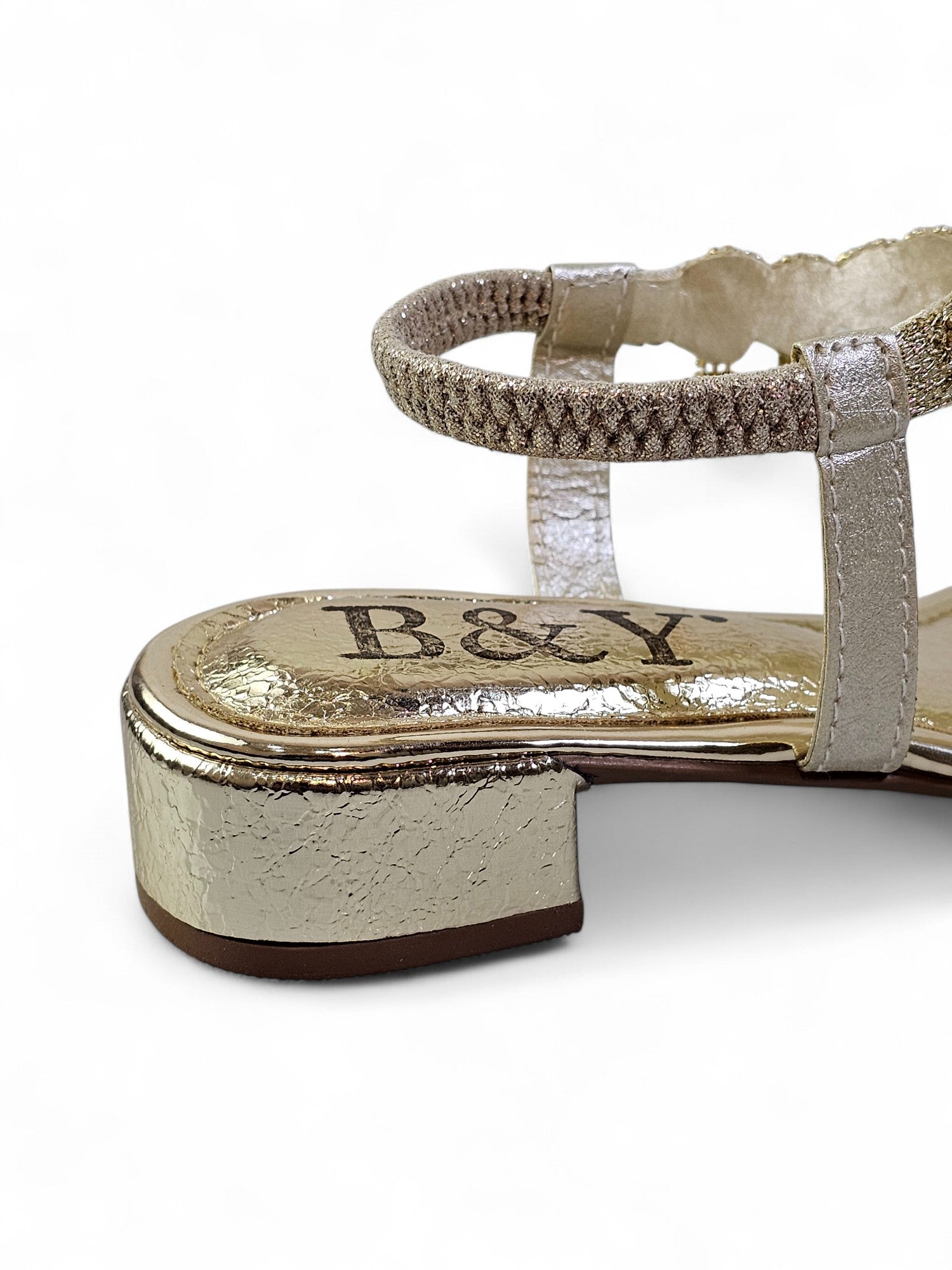 Sandália 9139 Dourado Salto Bloco