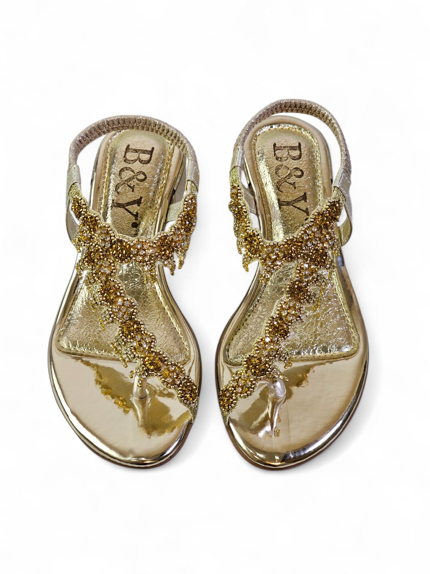 Sandália 9139 Dourado Salto Bloco