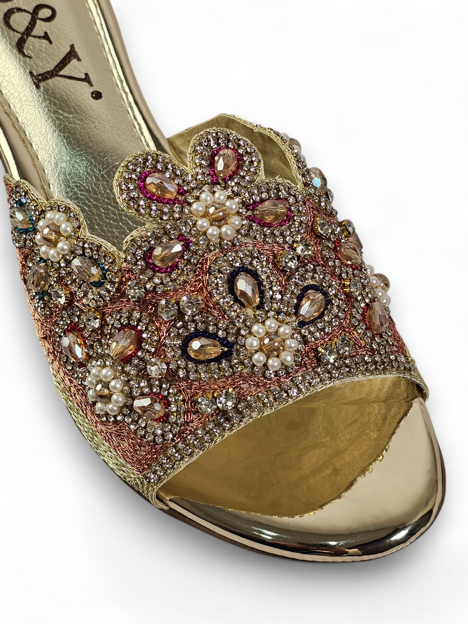 Tamanco 9209 Dourado Salto Bloco