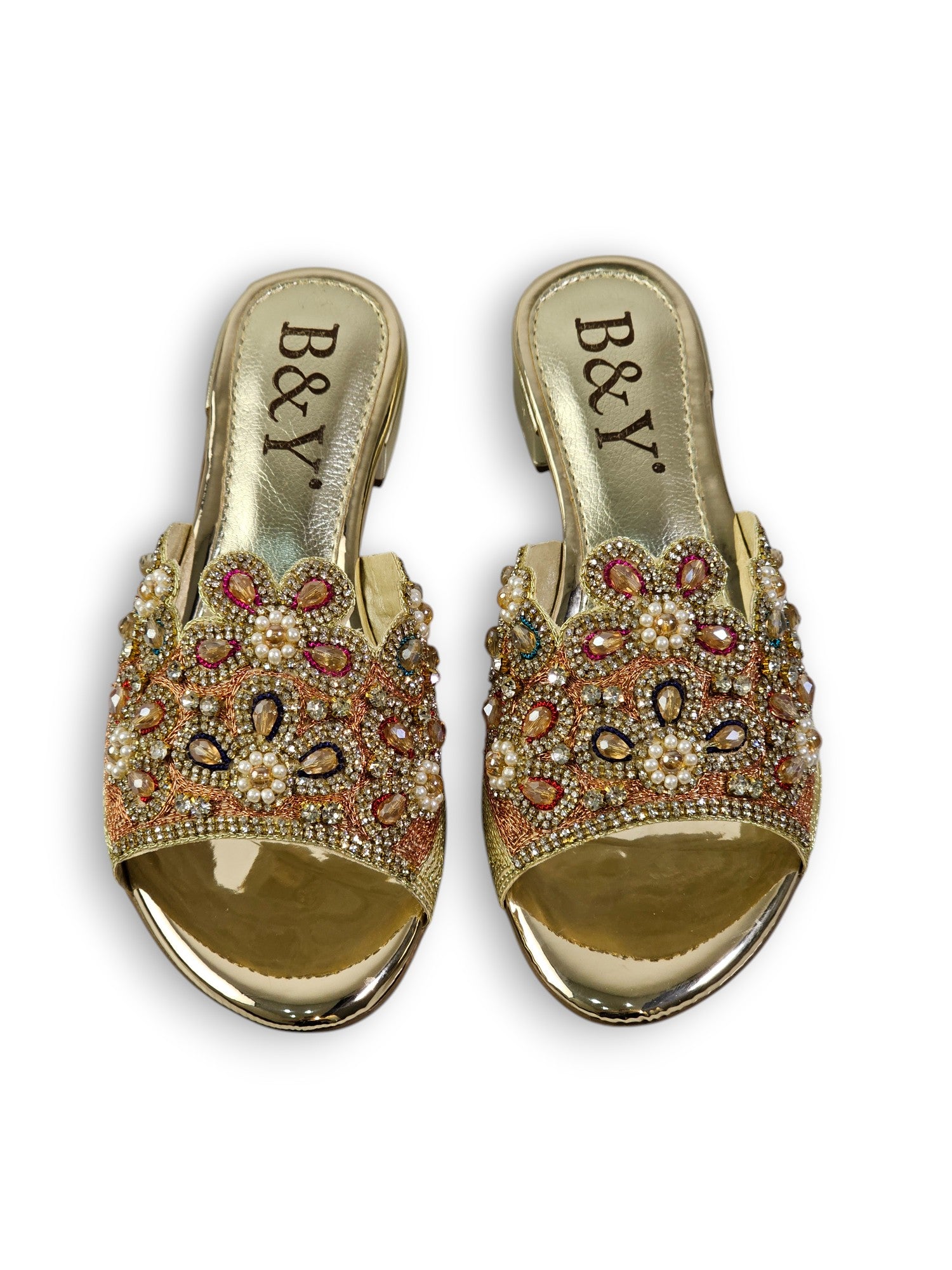 Tamanco 9209 Dourado Salto Bloco