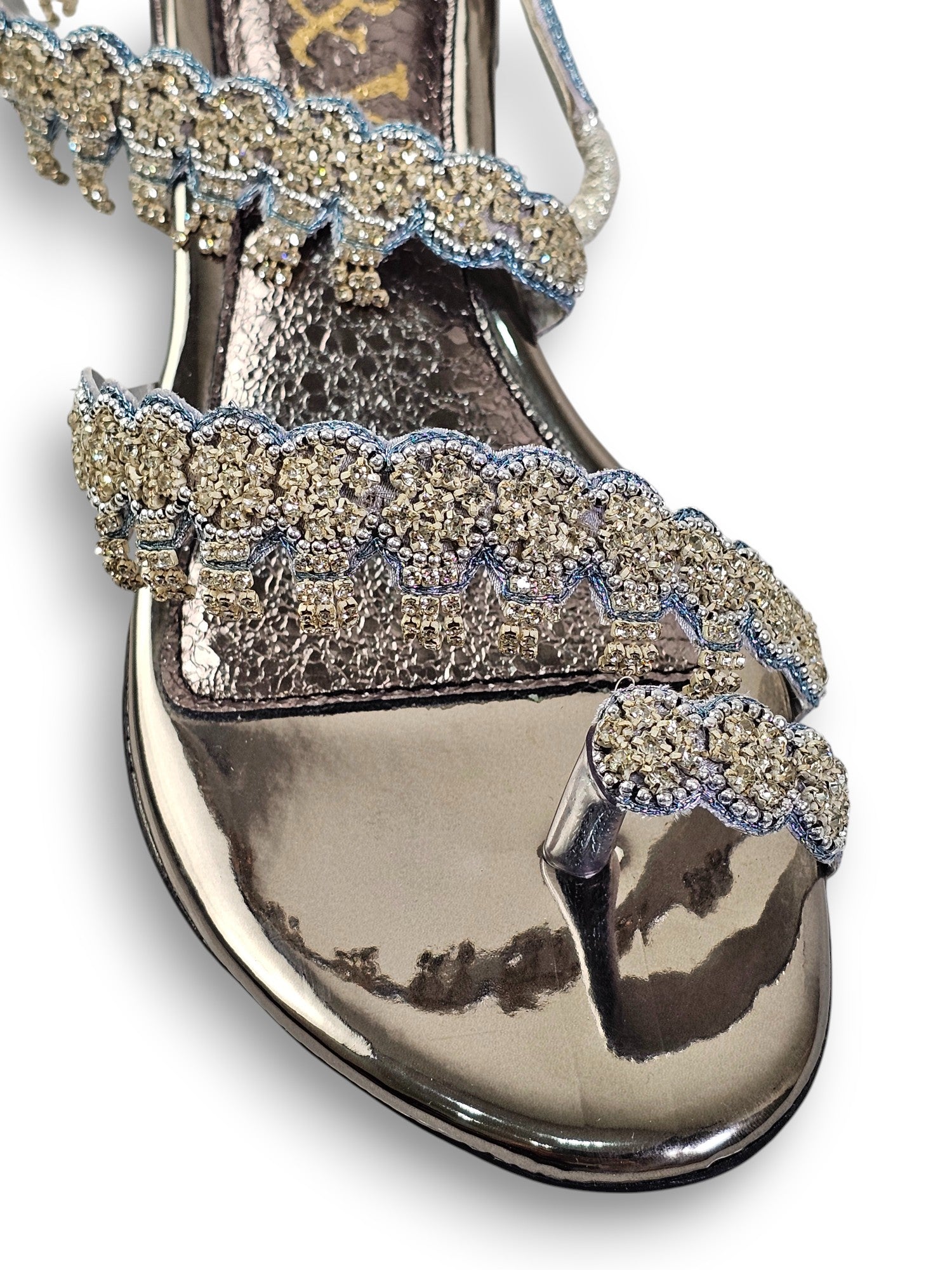 Sandália 9159 Prata Salto Bloco