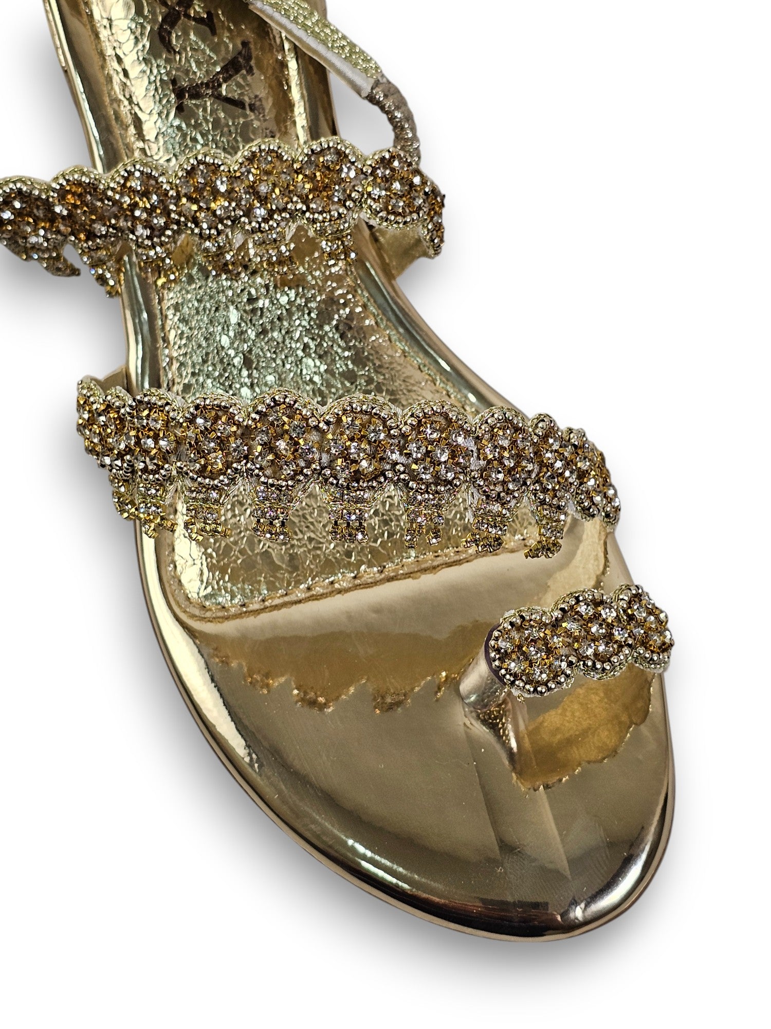 Sandália 9159 Dourado Com Salto Bloco