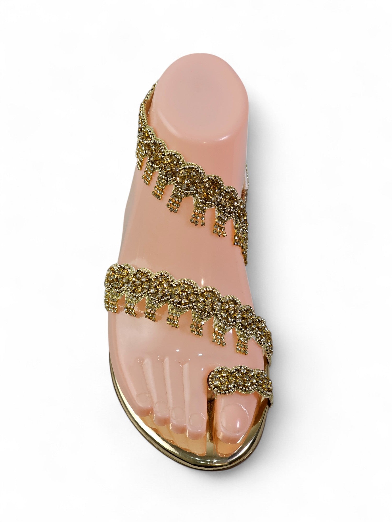 Sandália 9159 Dourado Com Salto Bloco