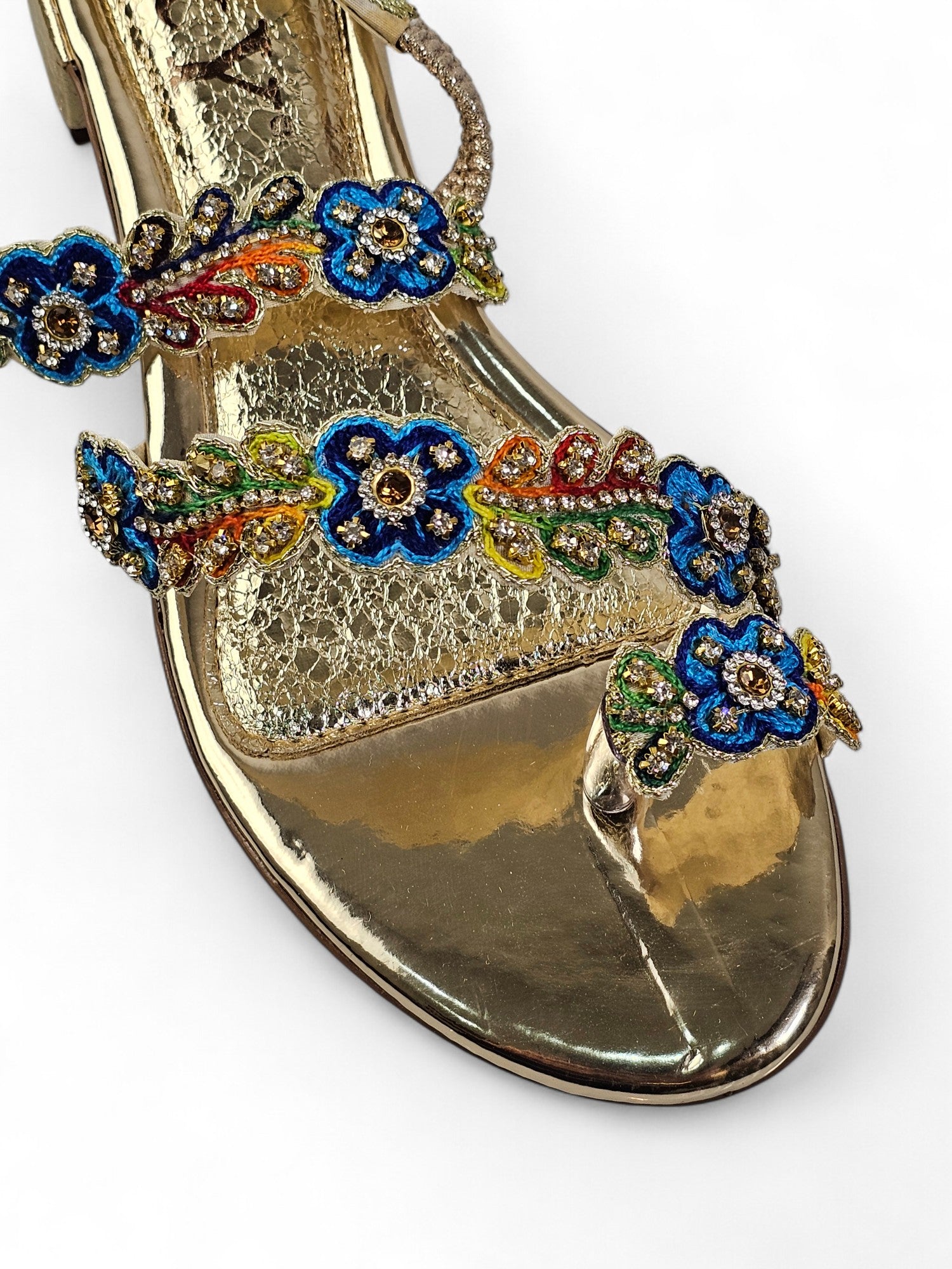 Sandália 9348 Dourado Salto Bloco