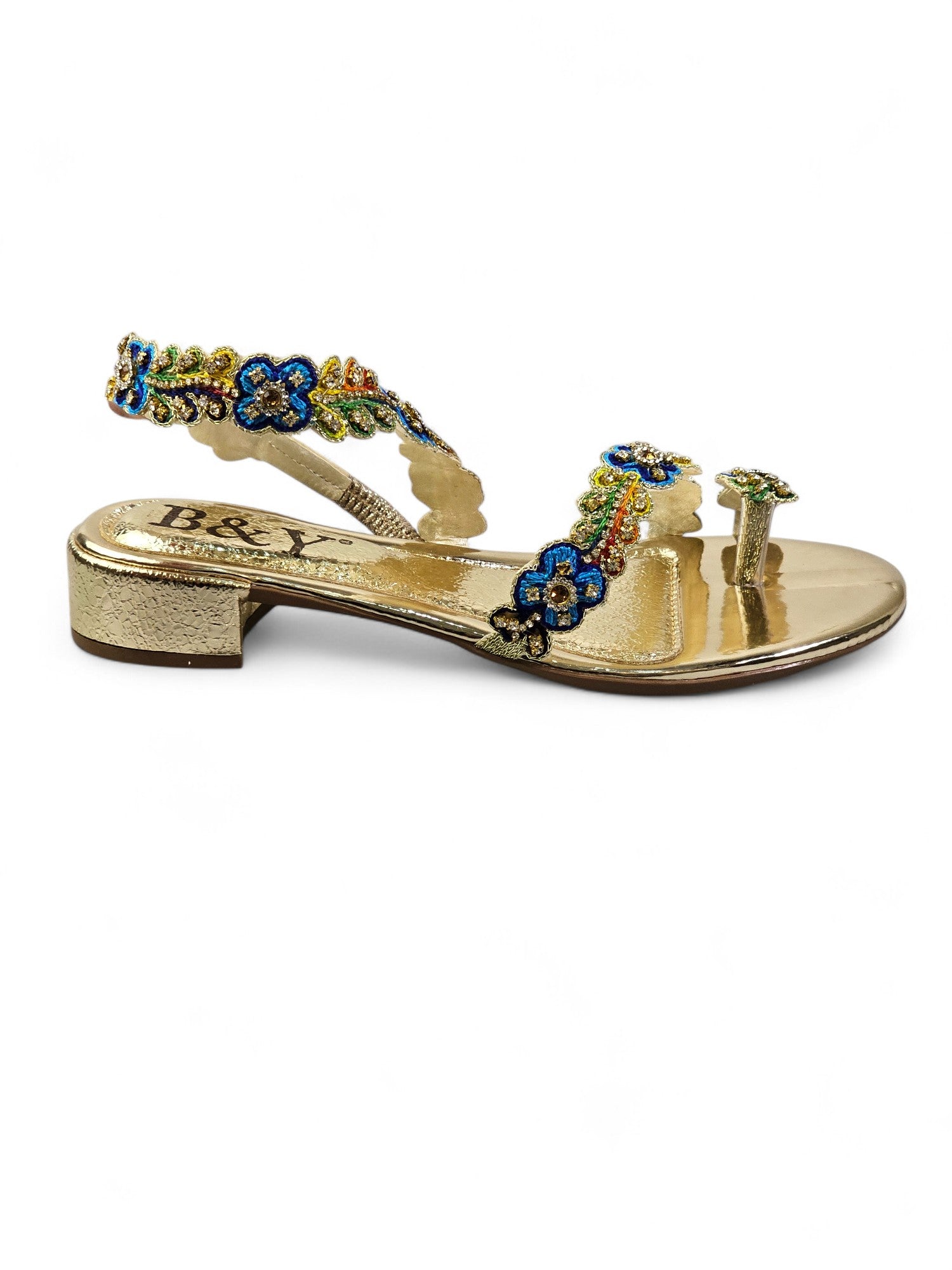 Sandália 9348 Dourado Salto Bloco