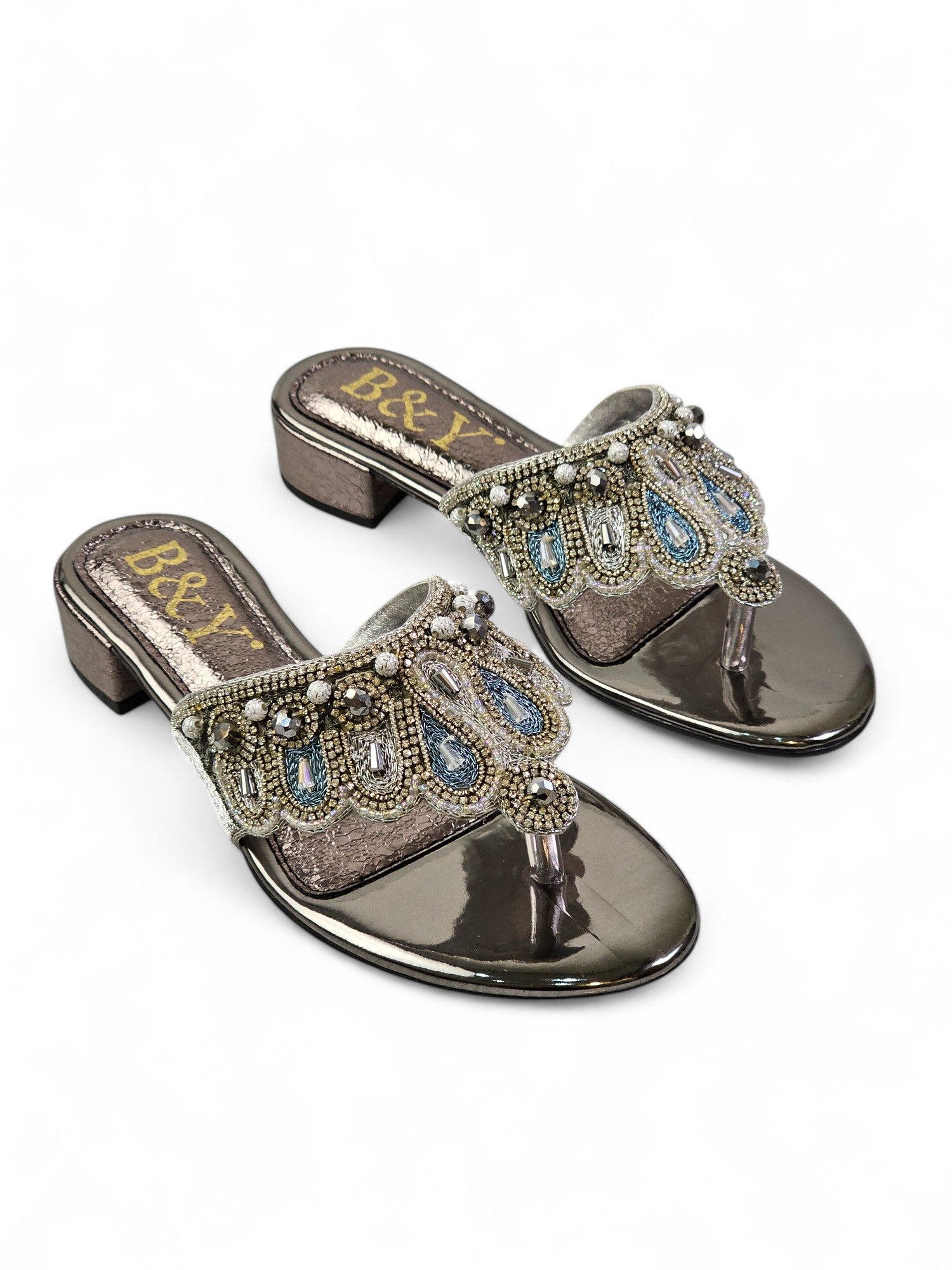 Chinelo 9622 Prata Salto Bloco