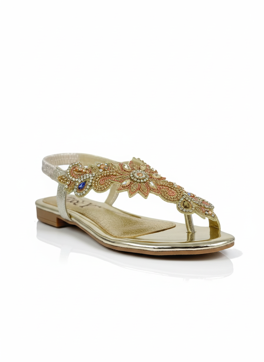 Sandália 9380 Dourado Sem Salto