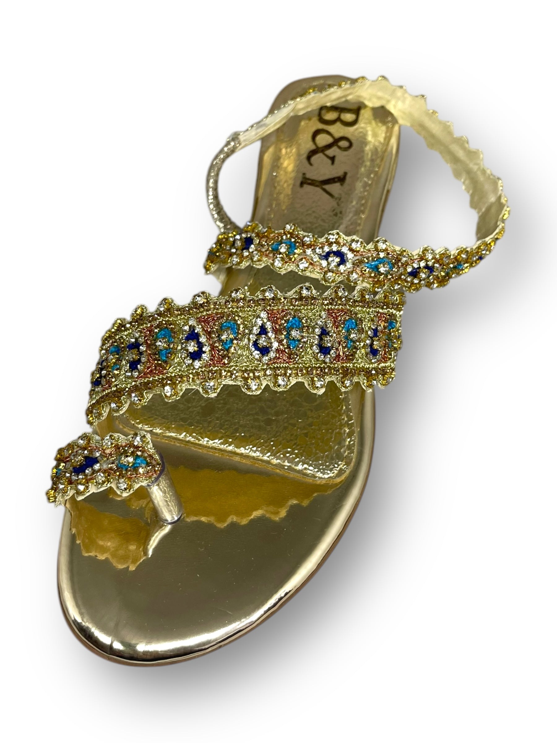 Sandália 9350 Dourada Com Salto Bloco 3cm