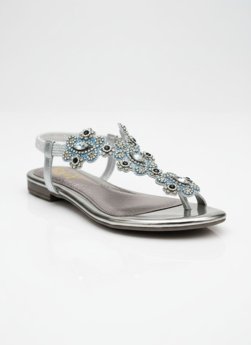 Sandália 9379 Prata Sem Salto