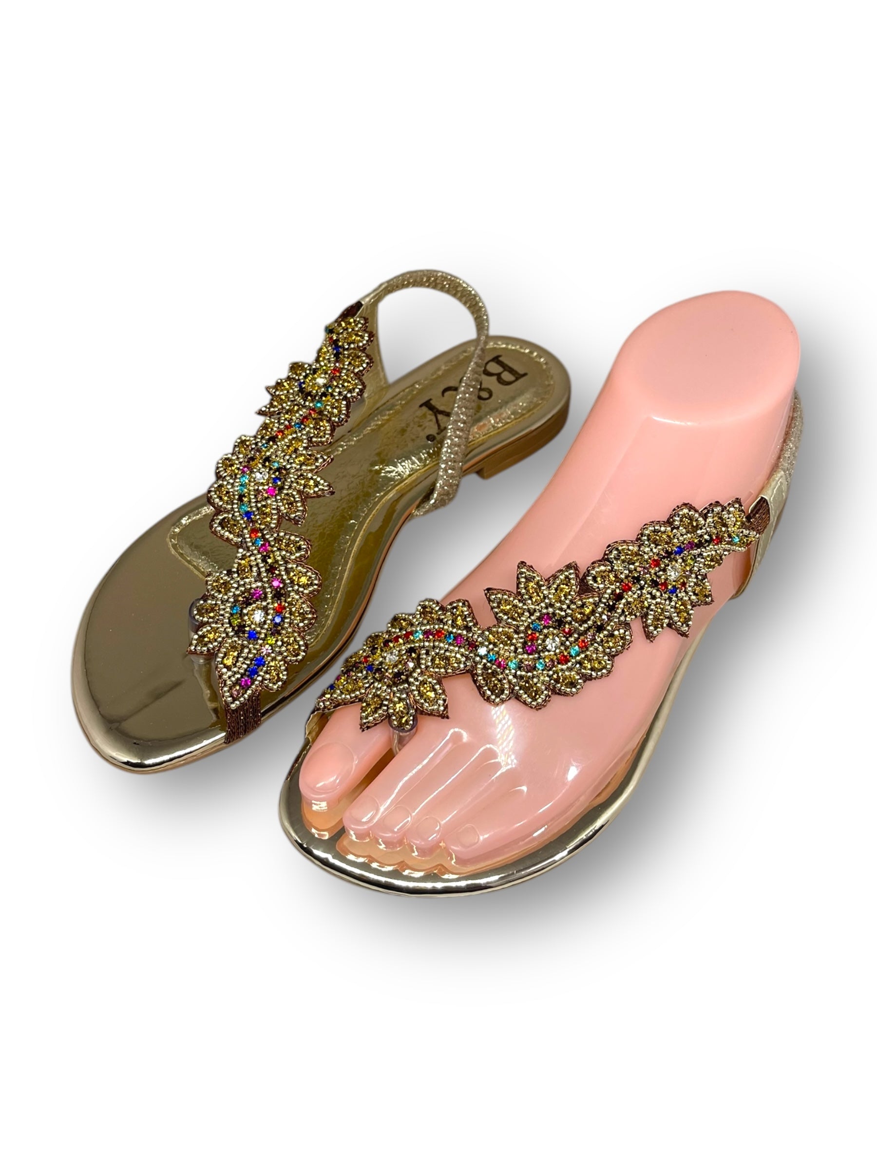 Sandália 8018 Cafe Colorido Sem Salto