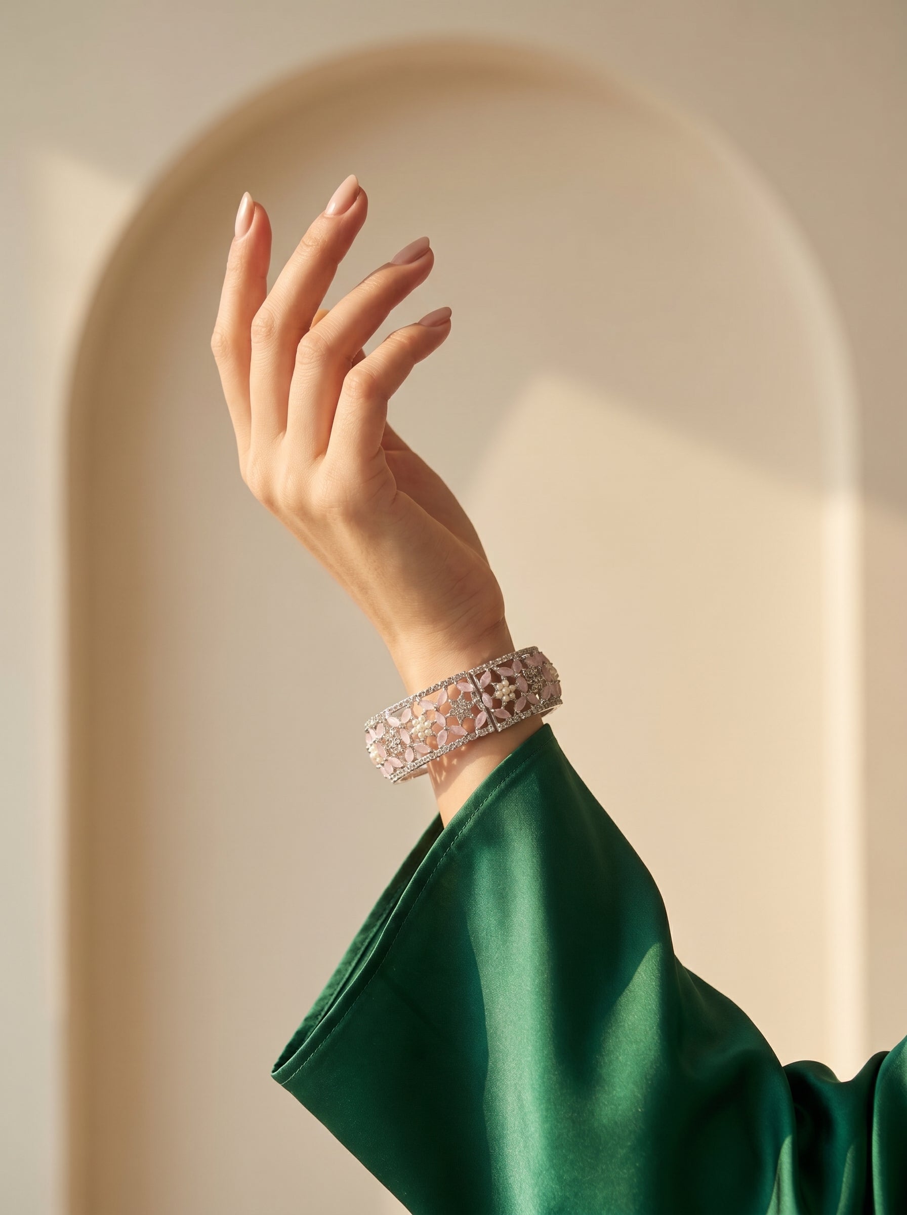 Bracelete Folheado Semi Joia Prata #1088