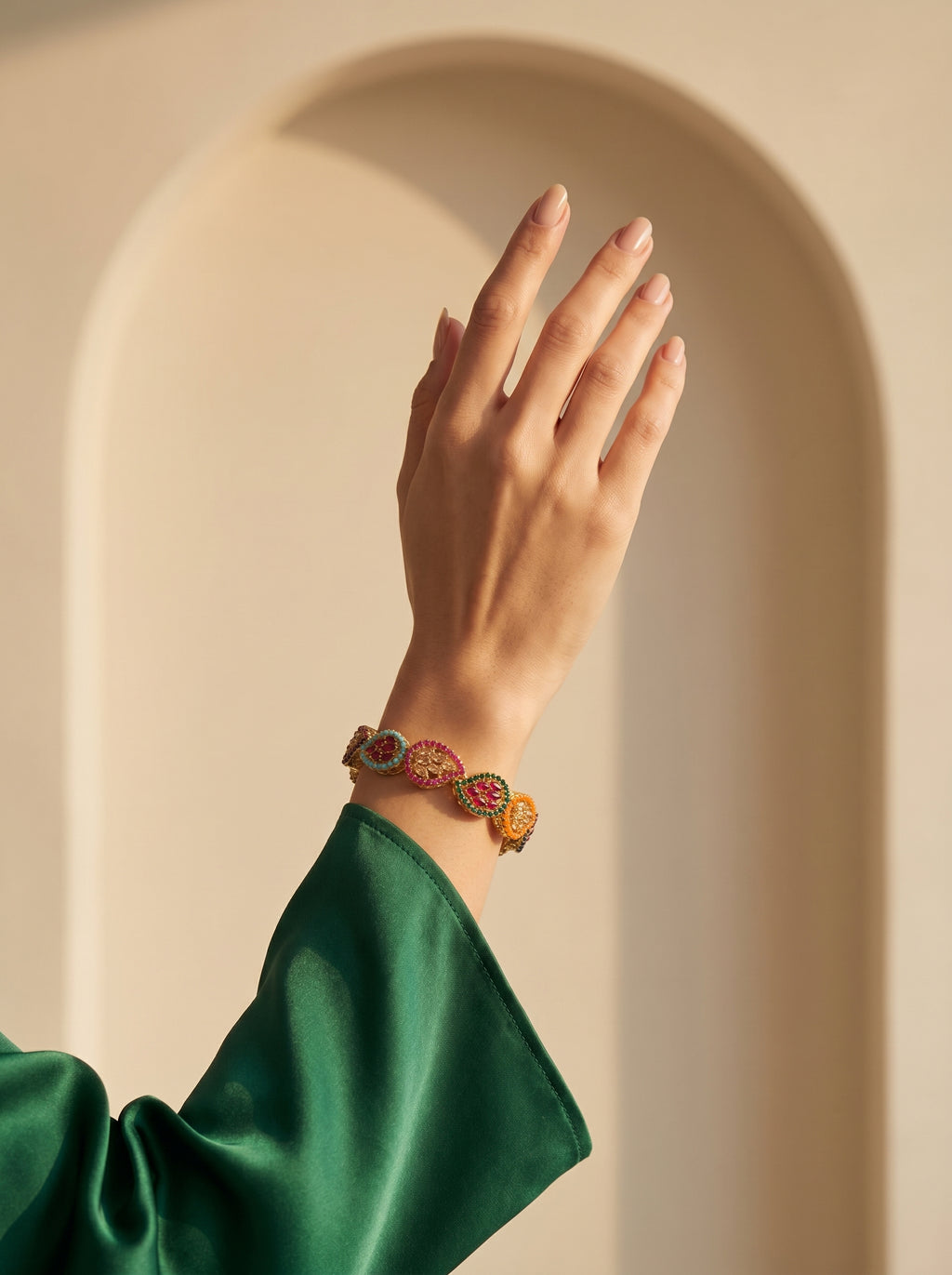 Bracelete Folheado Semi Joia Dourado #1091