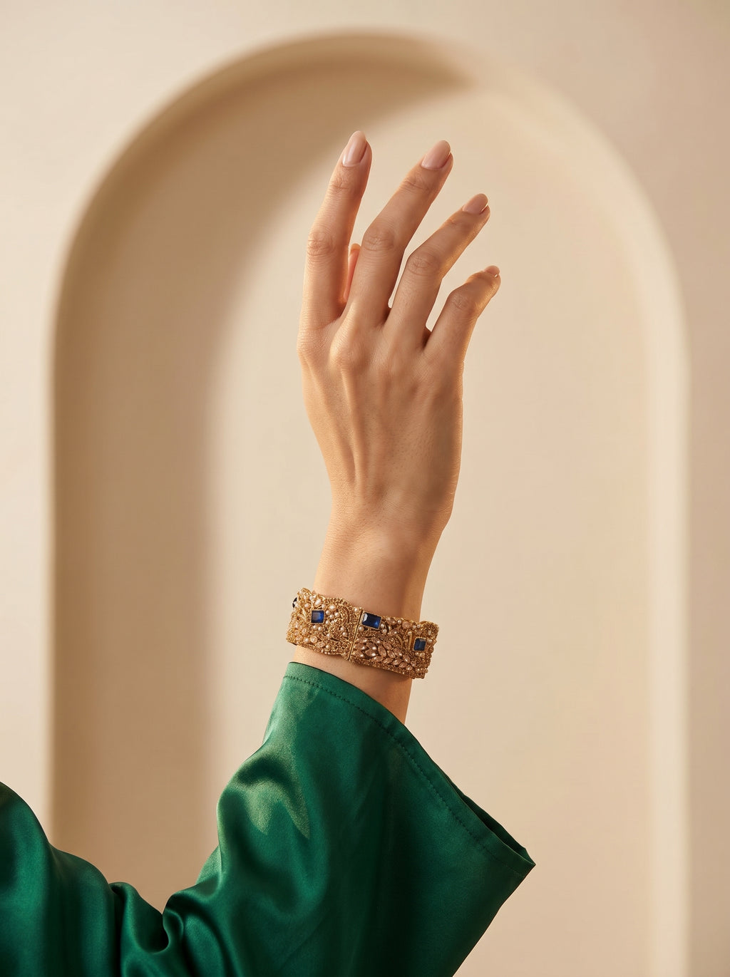 Bracelete Folheado Semi Joia Dourado #1095