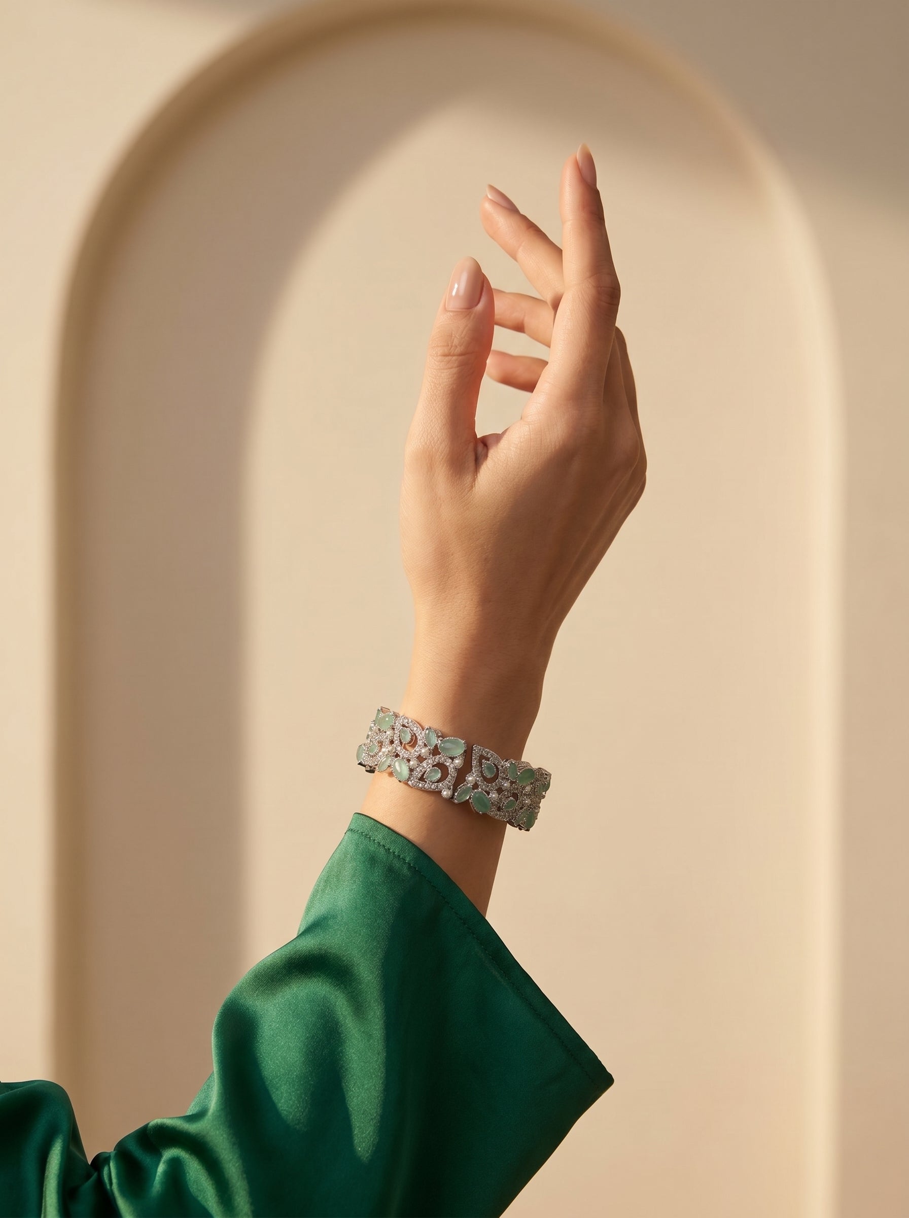 Bracelete Folheado Semi Joia Prata #1096