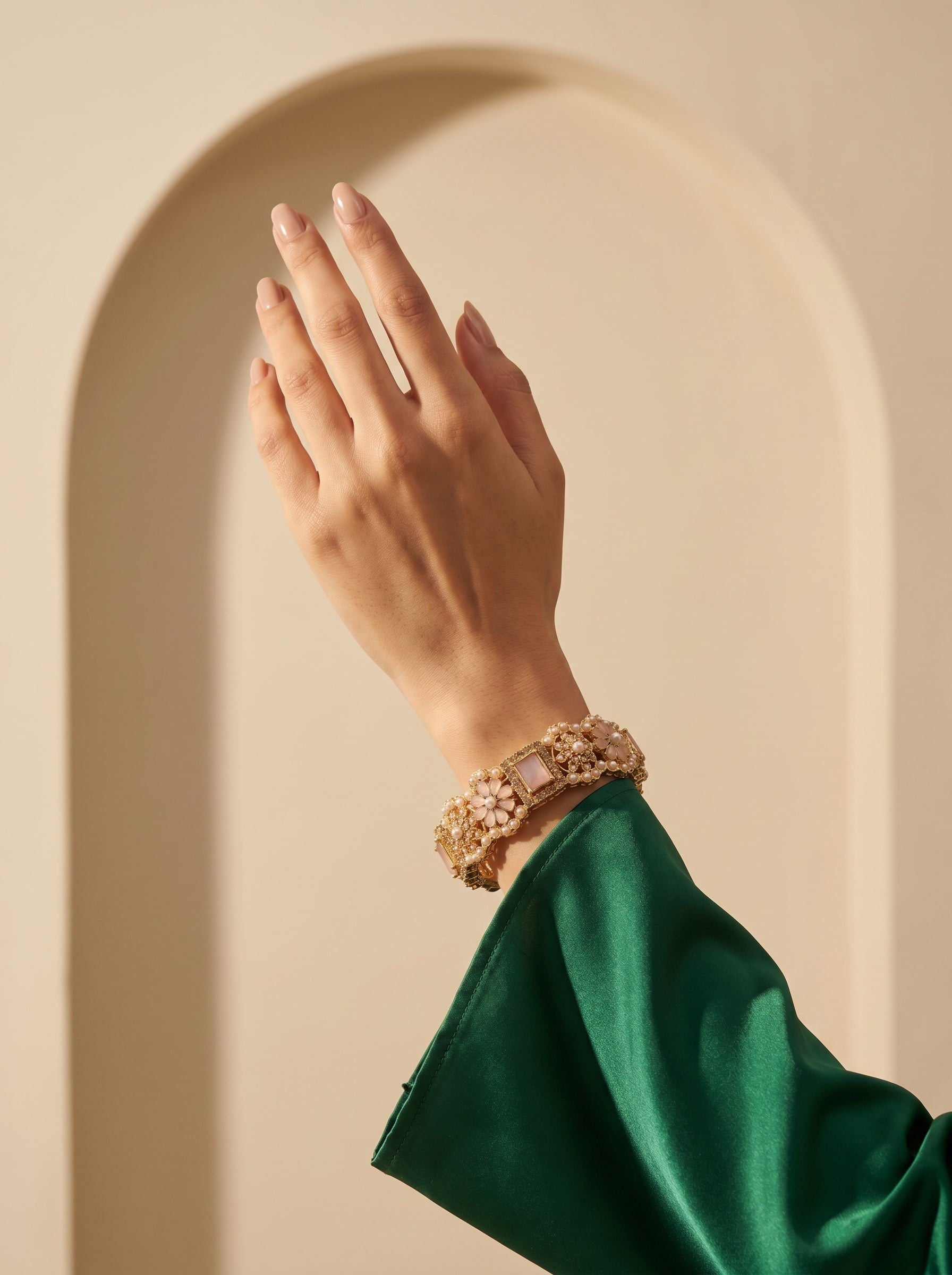 Bracelete Folheado Semi Joia Dourado #1101