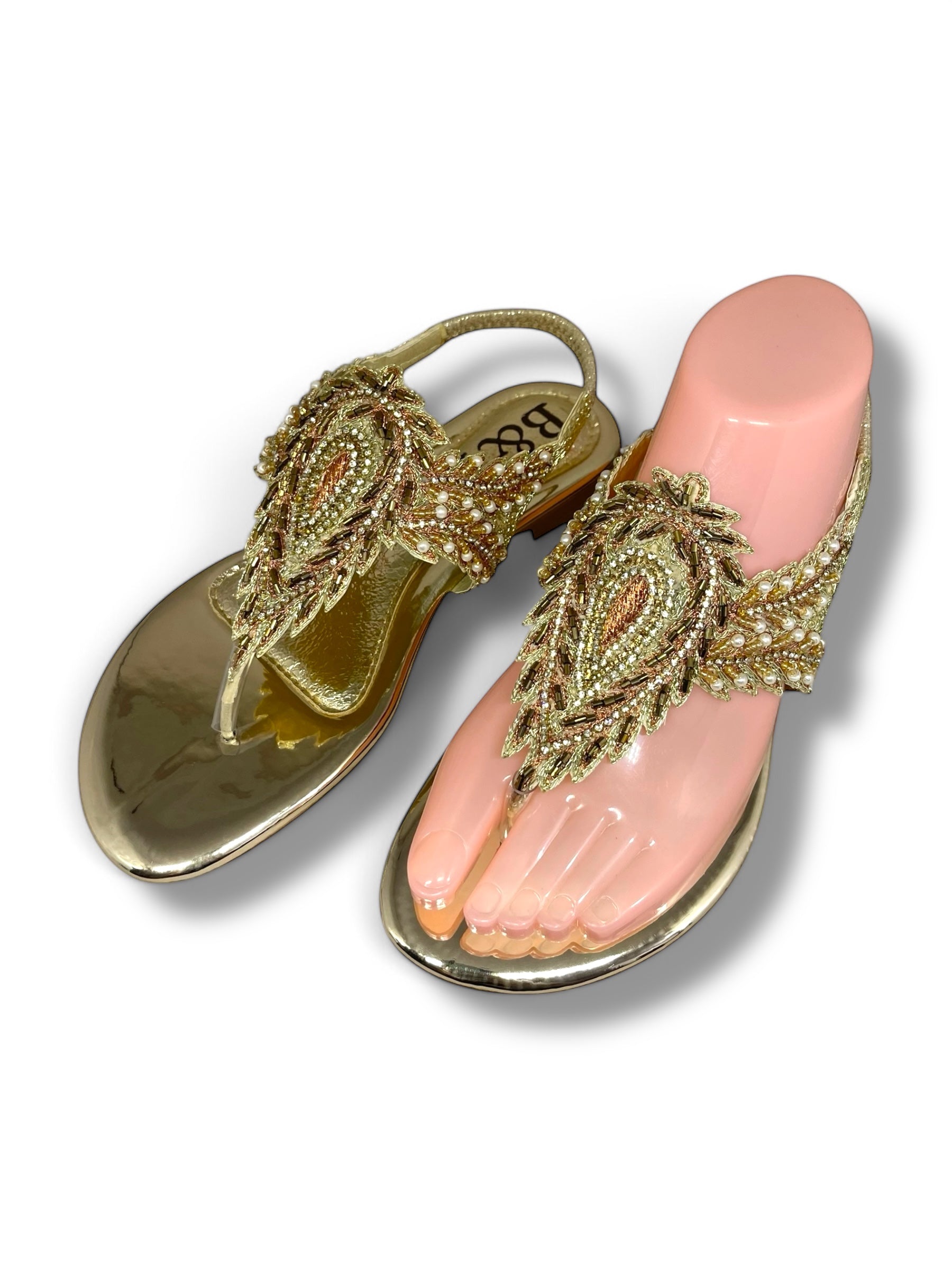 Sandália 9566 Dourado Sem Salto