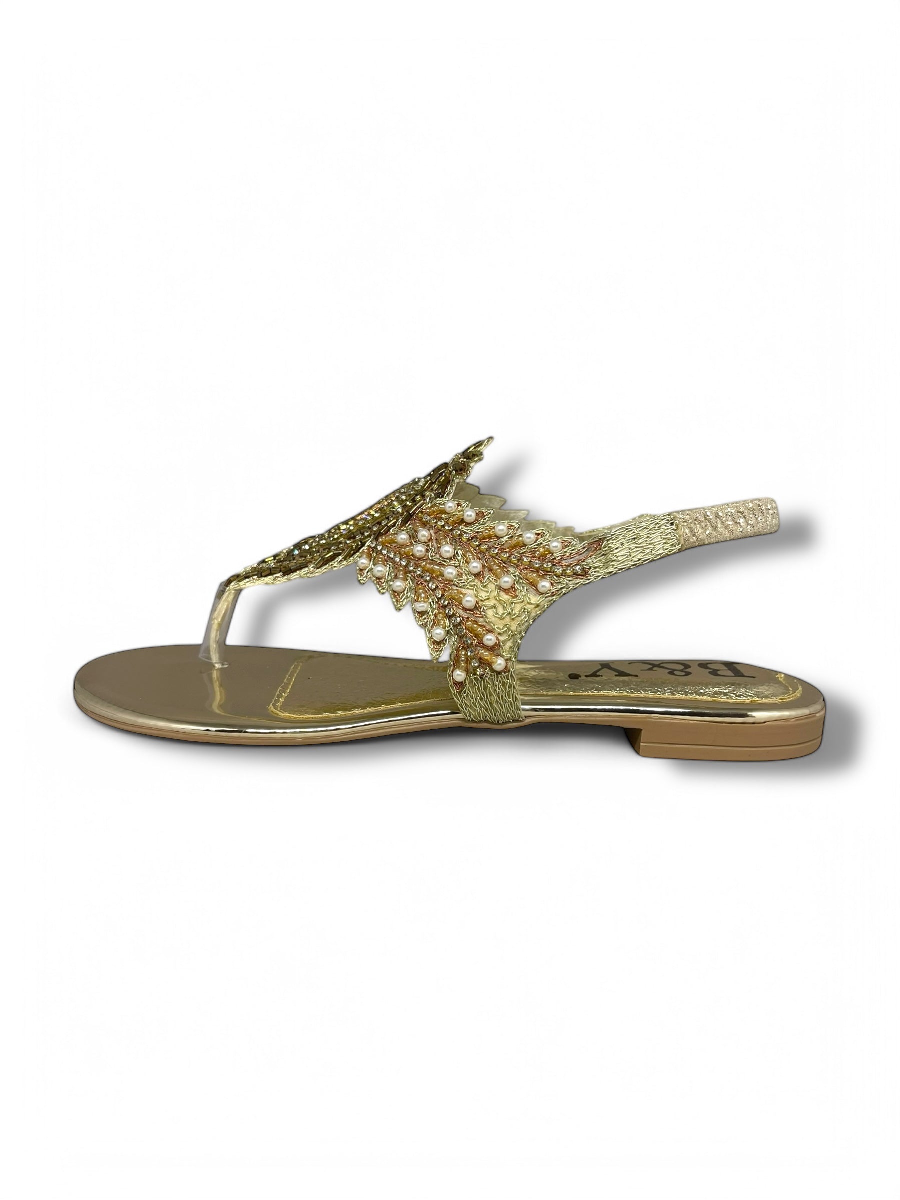 Sandália 9566 Dourado Sem Salto