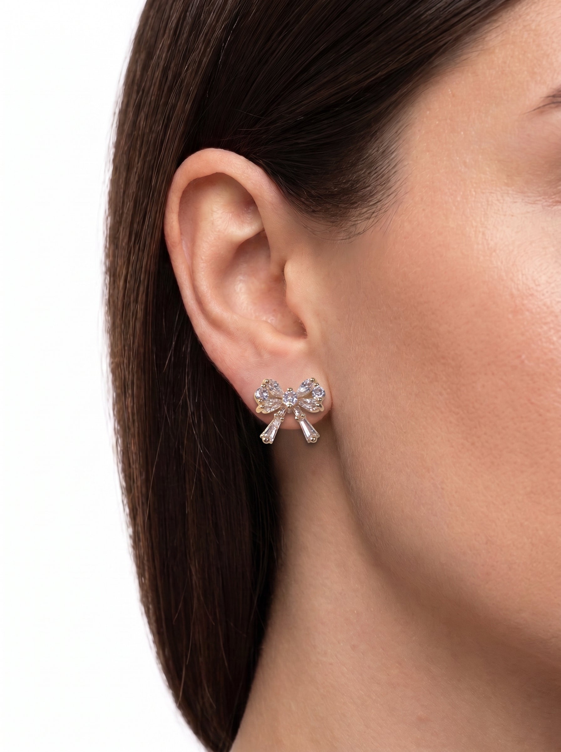 Brinco Cristal Zirconia Dourado #2039