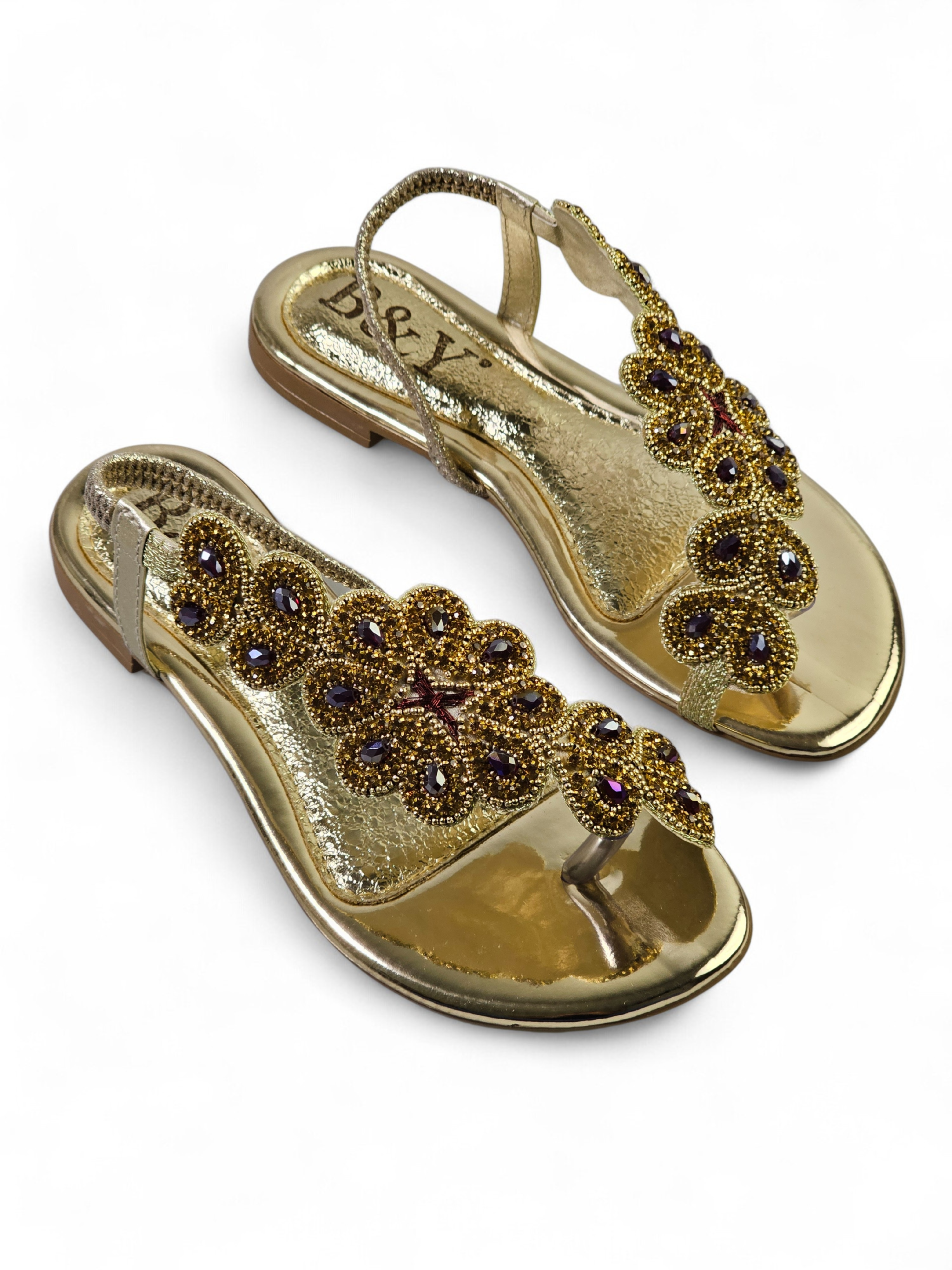 Sandália 1013 Dourado Sem Salto