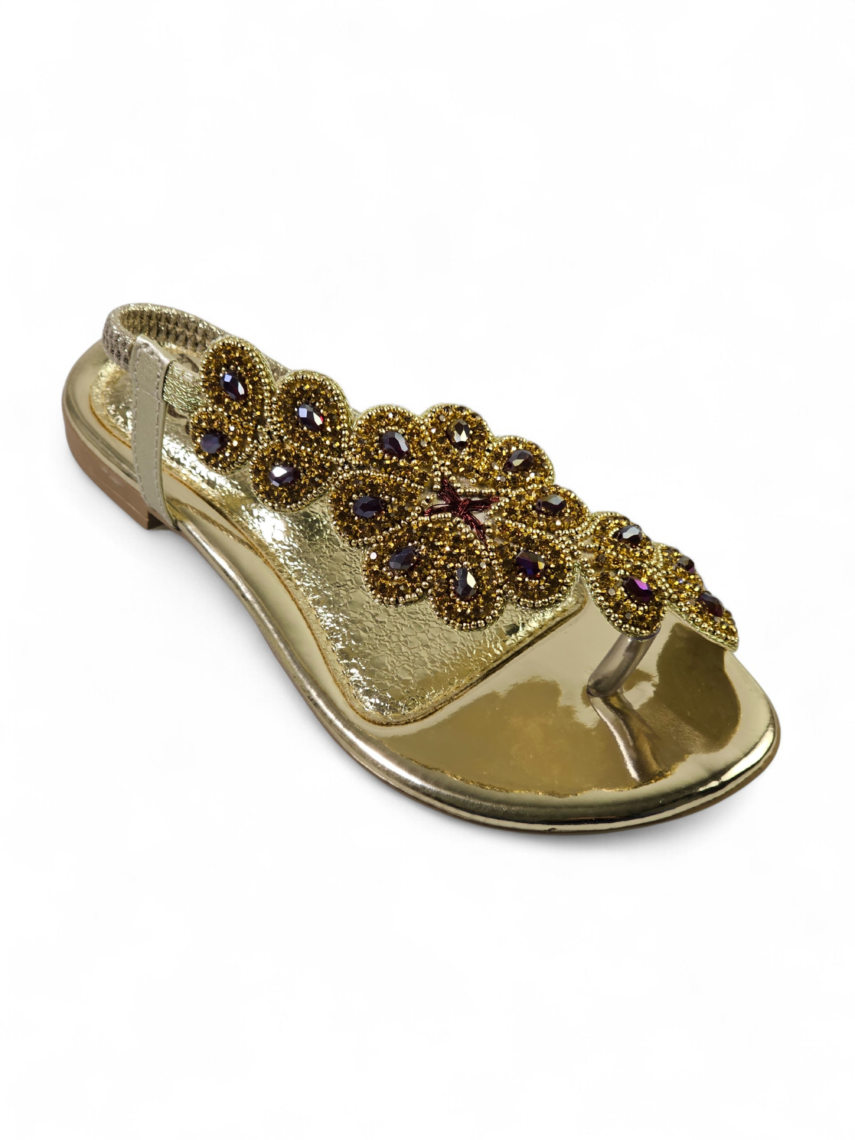 Sandália 1013 Dourado Sem Salto