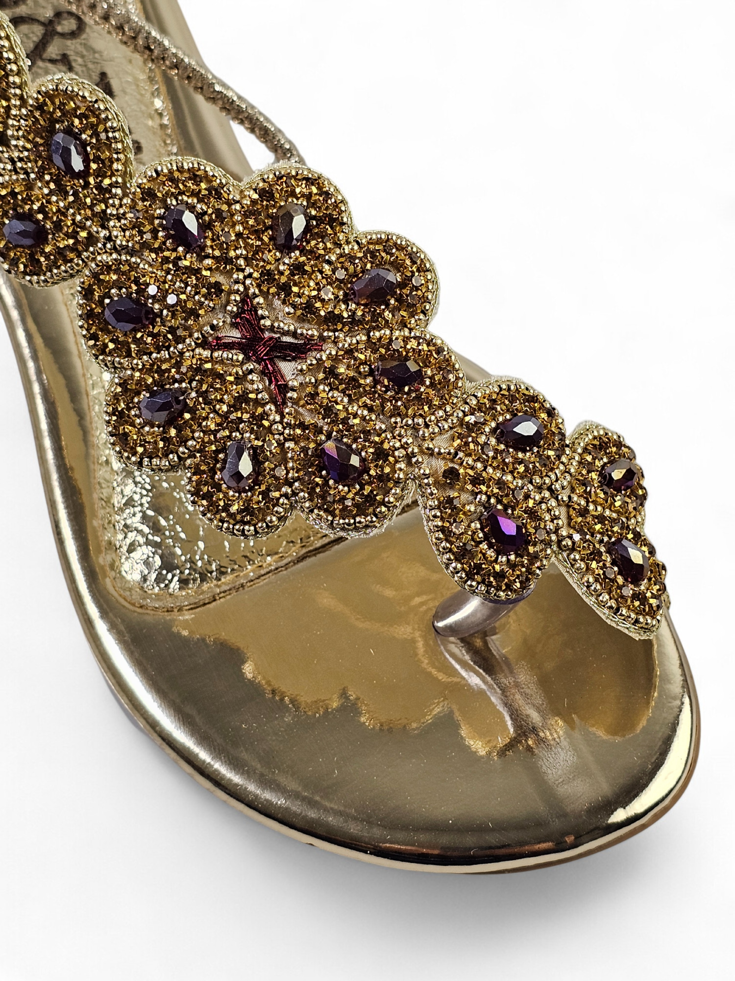 Sandália 1013 Dourado Sem Salto